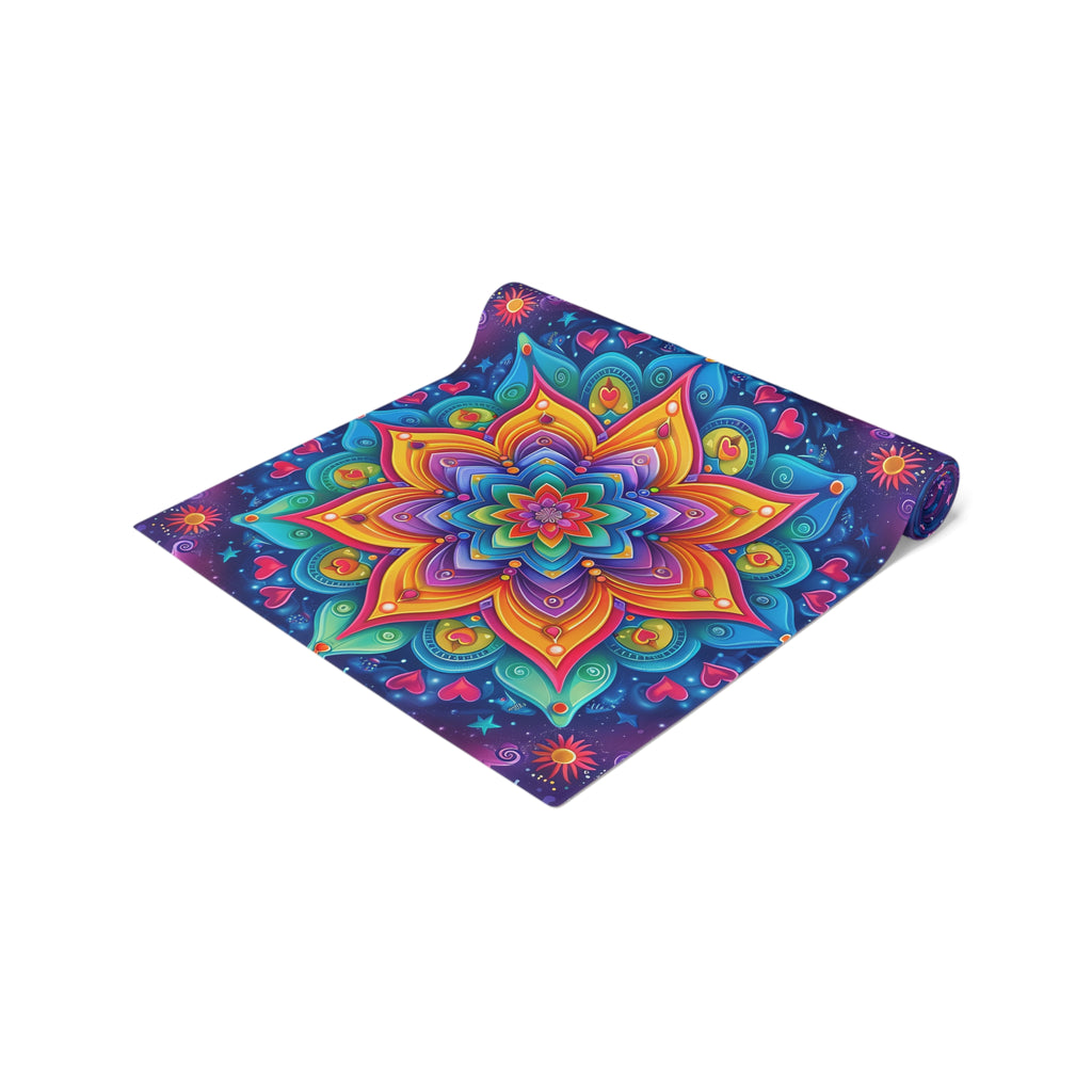 BLUESKYDEZIGN Colorful Mandala Table Runner - Bohemian Meditation Decor