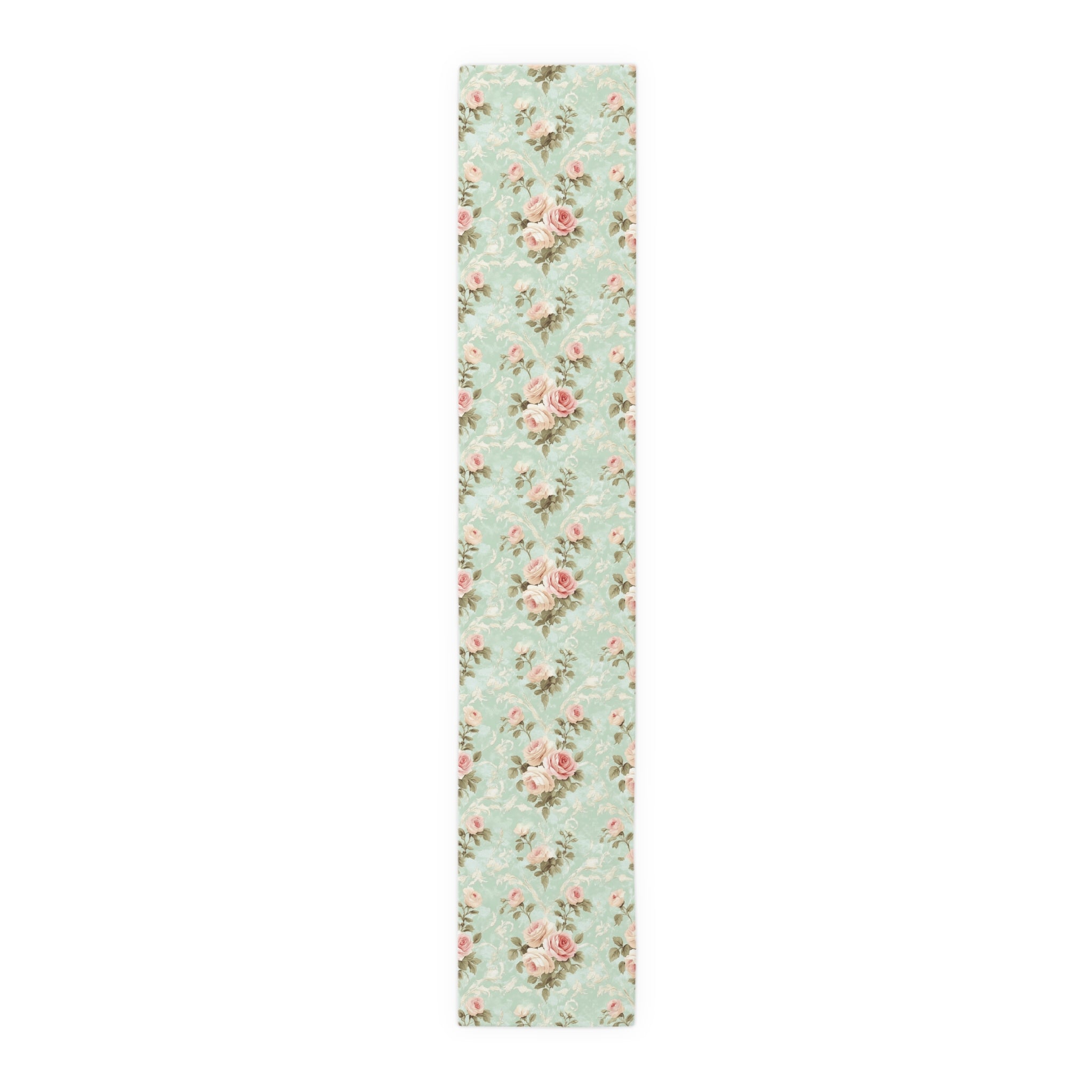 Vintage Pink Rose Pattern Table Runner | Floral Table Runner