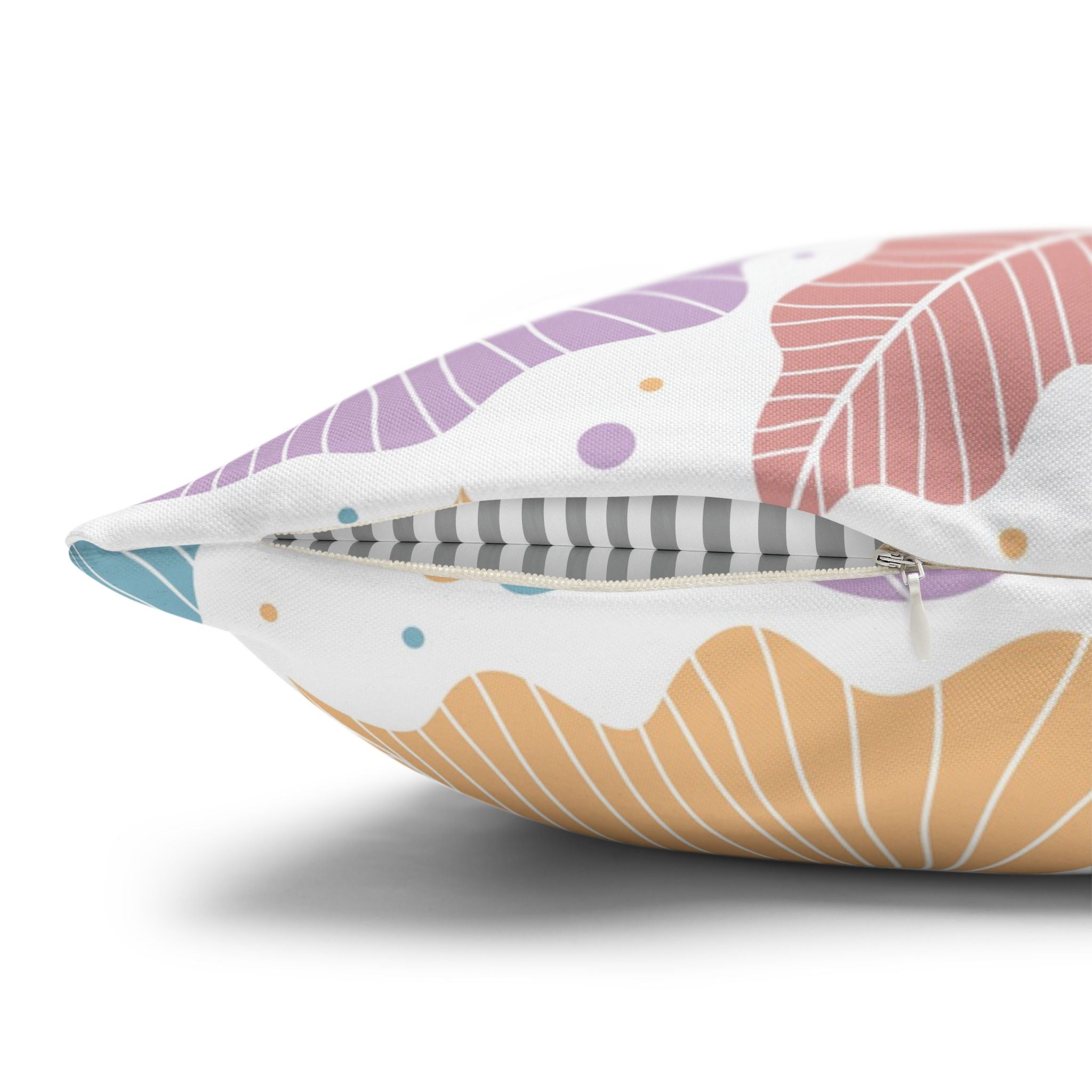 Pastel Leaf Pillow Cover