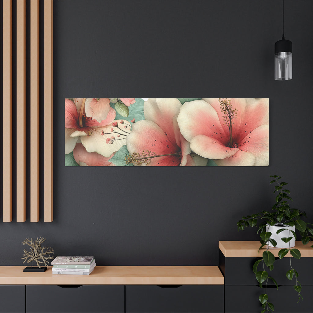 Pastel Floral Matte Canvas Wall Art, Soft Botanical Print, Modern Home Decor, Watercolor Flower Artwork, Stretched 1.25" Canvas