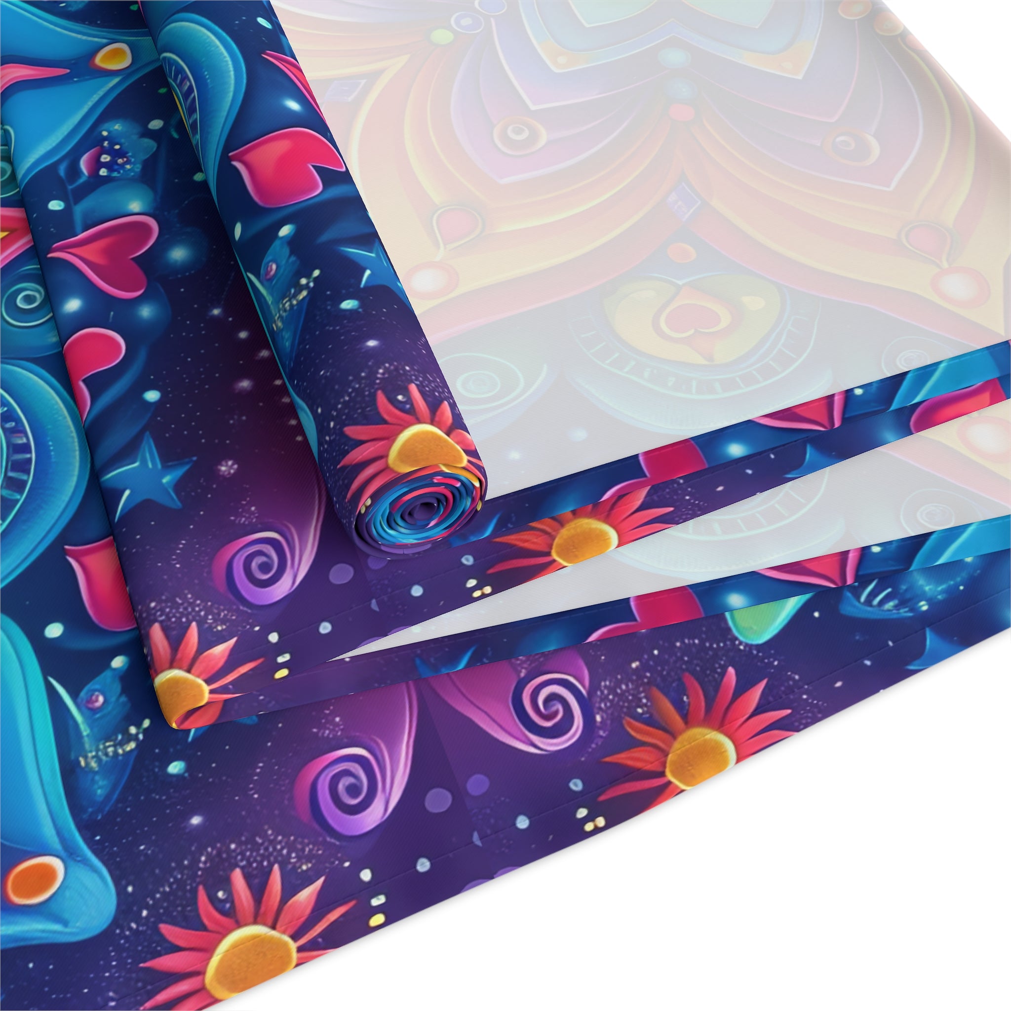 Colorful Mandala Table Runner  Poly, vintage home decor, for parents, housewarming, cottage core