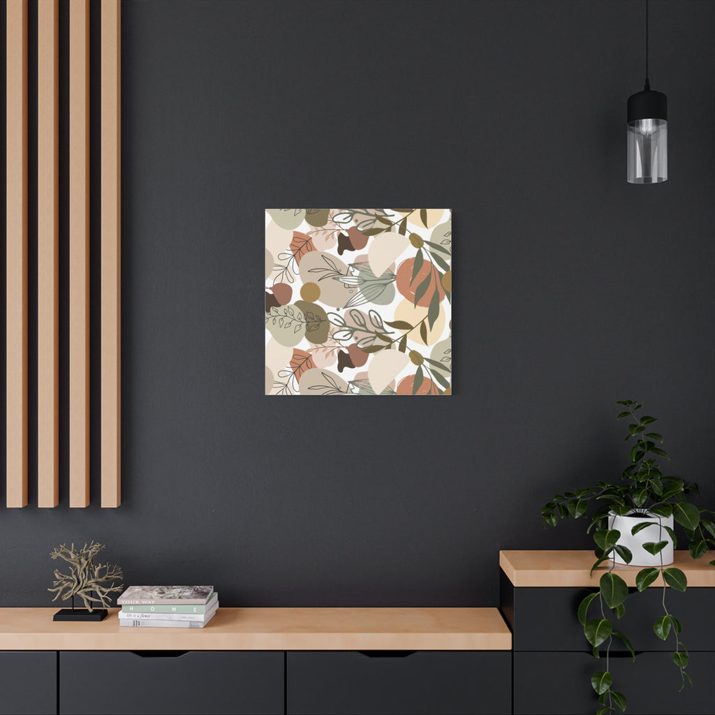Abstract Modern Botanical Wall Art, Minimalist Line Art Canvas, Neutral Aesthetic Home Decor Print for Living Room or Bedroom, Matte Print, Stretched 1.25" Ready to Hang