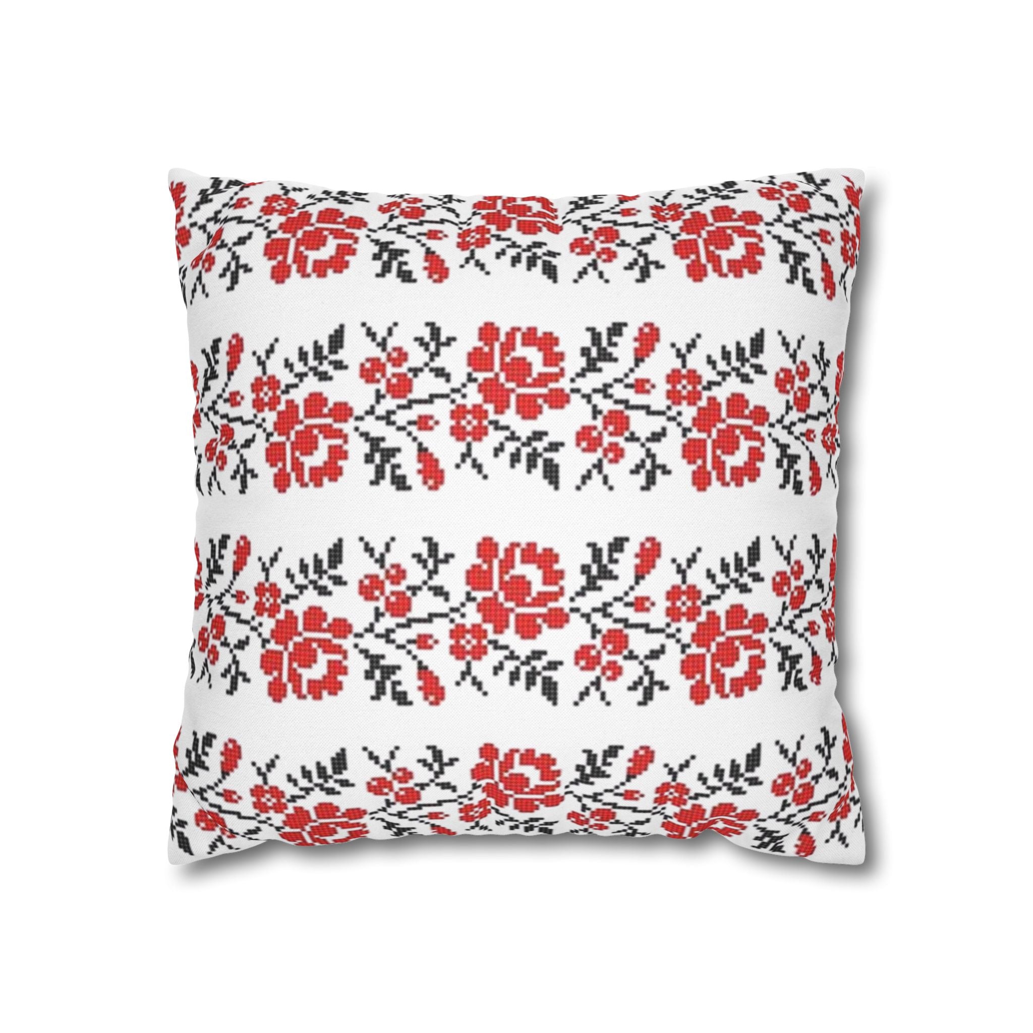 Ukrainian Red-Black Folk Pattern Pillowcase,  Pillow Cover, Gift for parents, Living Room Decor, bedroom, housewarming, cottage core