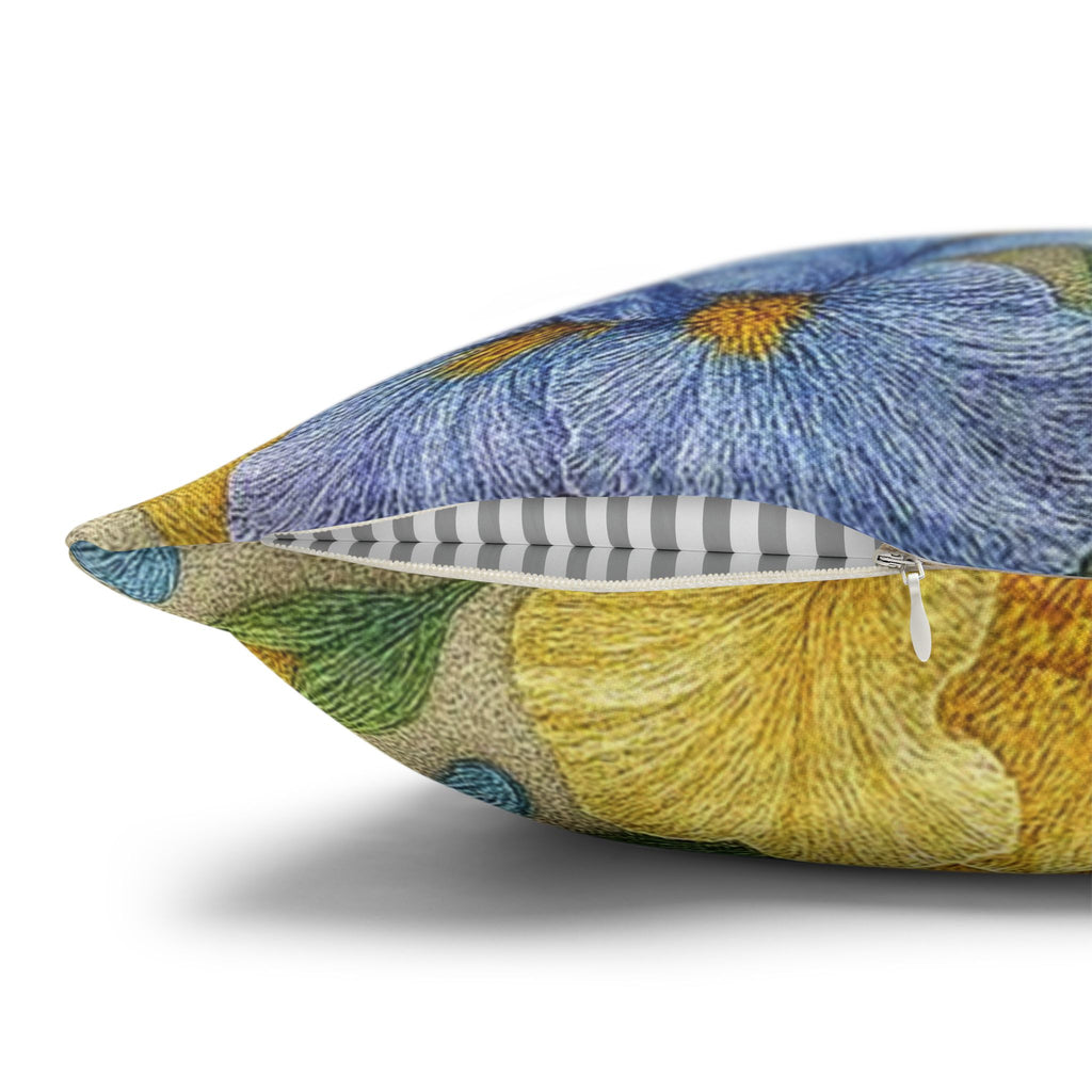 BLUESKYDEZIGN | Yellow and Lavender Irises Pillow Cover | Irises in Bloom Collection | Spring Floral Cushion | Botanical Home Gift