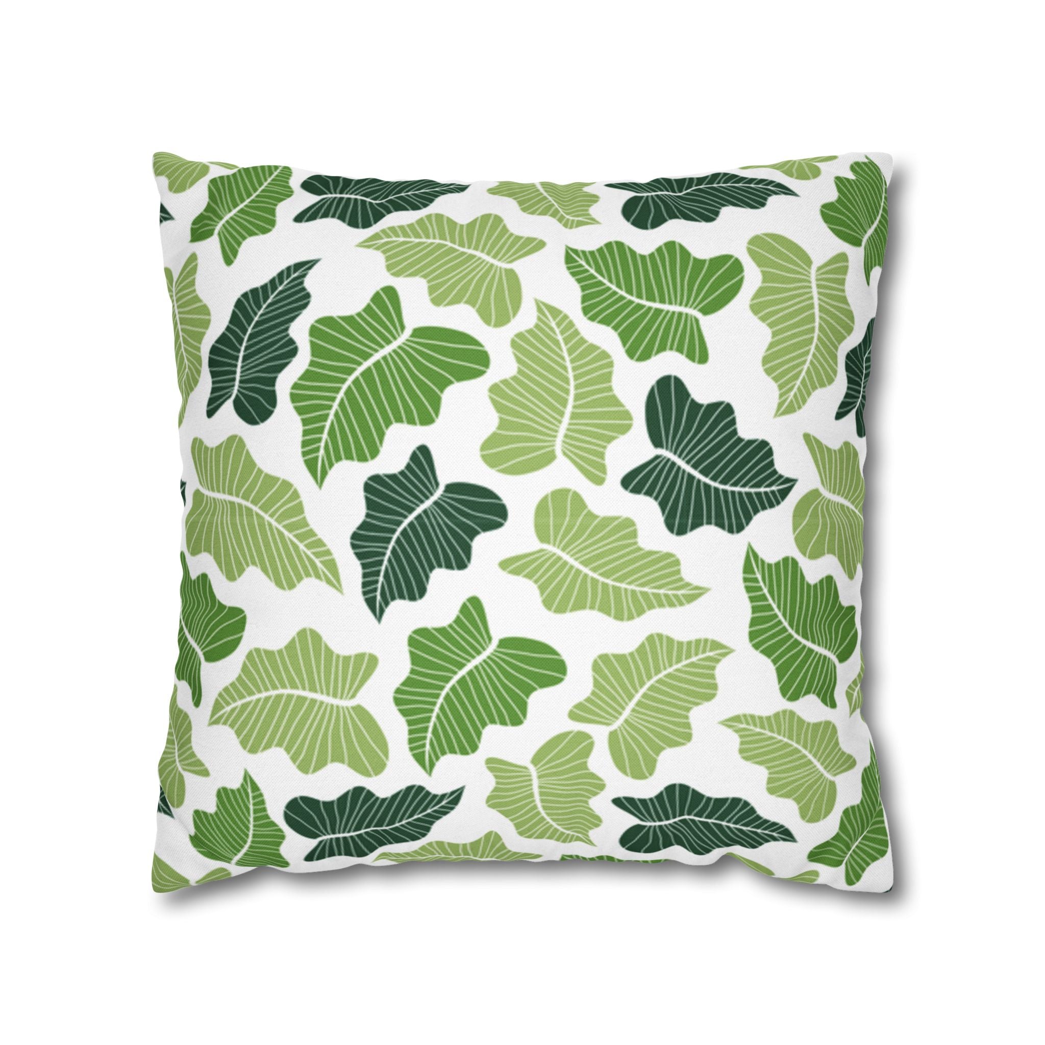 Green Leaf Pattern Pillowcase 1piece, Pillow Cover, gift for parents, Square Pillow Case, bedroom, gift for housewarming, cottage