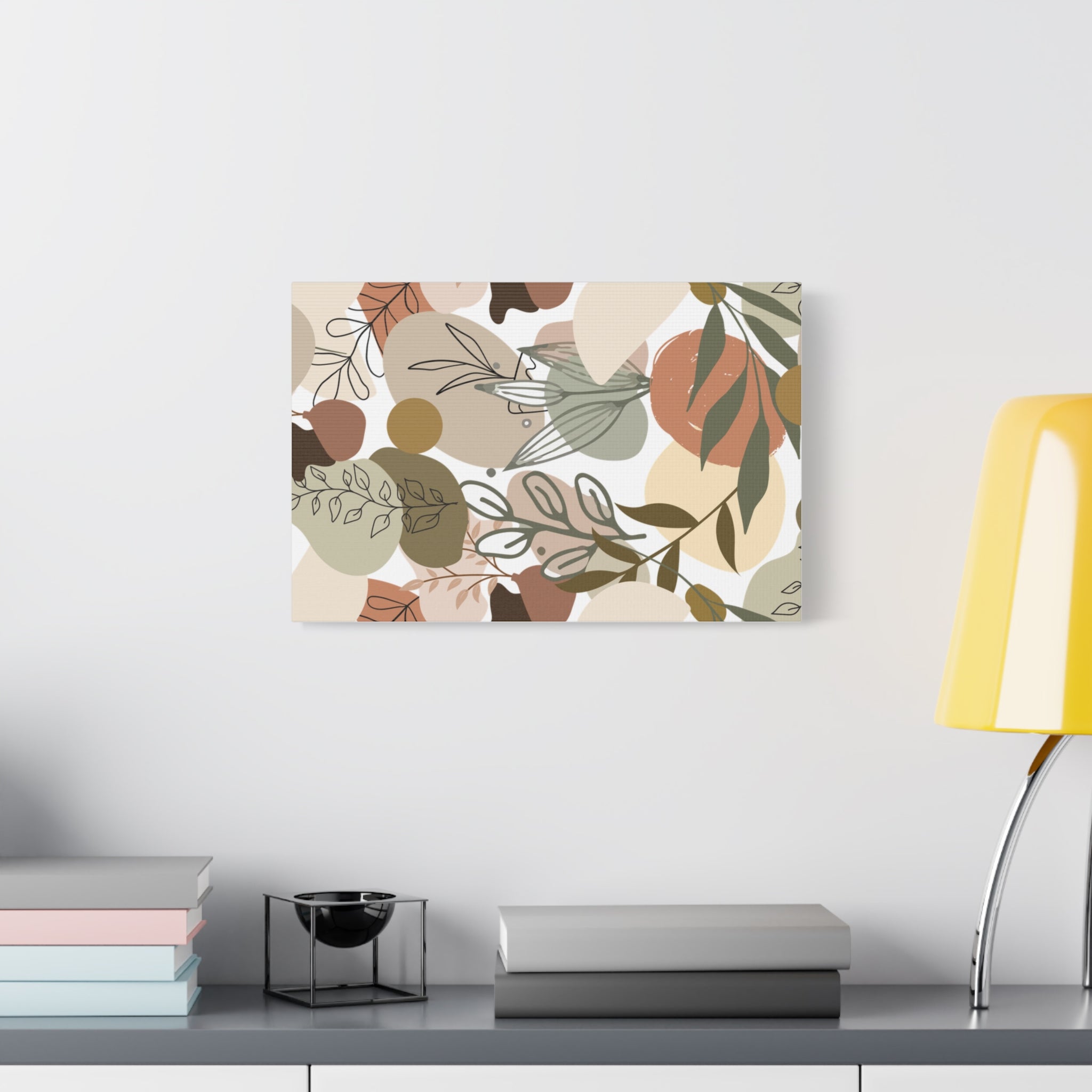 Abstract Modern Botanical Wall Art, Minimalist Line Art Canvas, Neutral Aesthetic Home Decor Print for Living Room or Bedroom, Matte Print, Stretched 1.25" Ready to Hang
