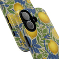 Citrus Riviera Lemon Blossom Tough Phone Case – Mediterranean Botanical 3D Full-Wrap Shockproof Cover | iPhone 14-17