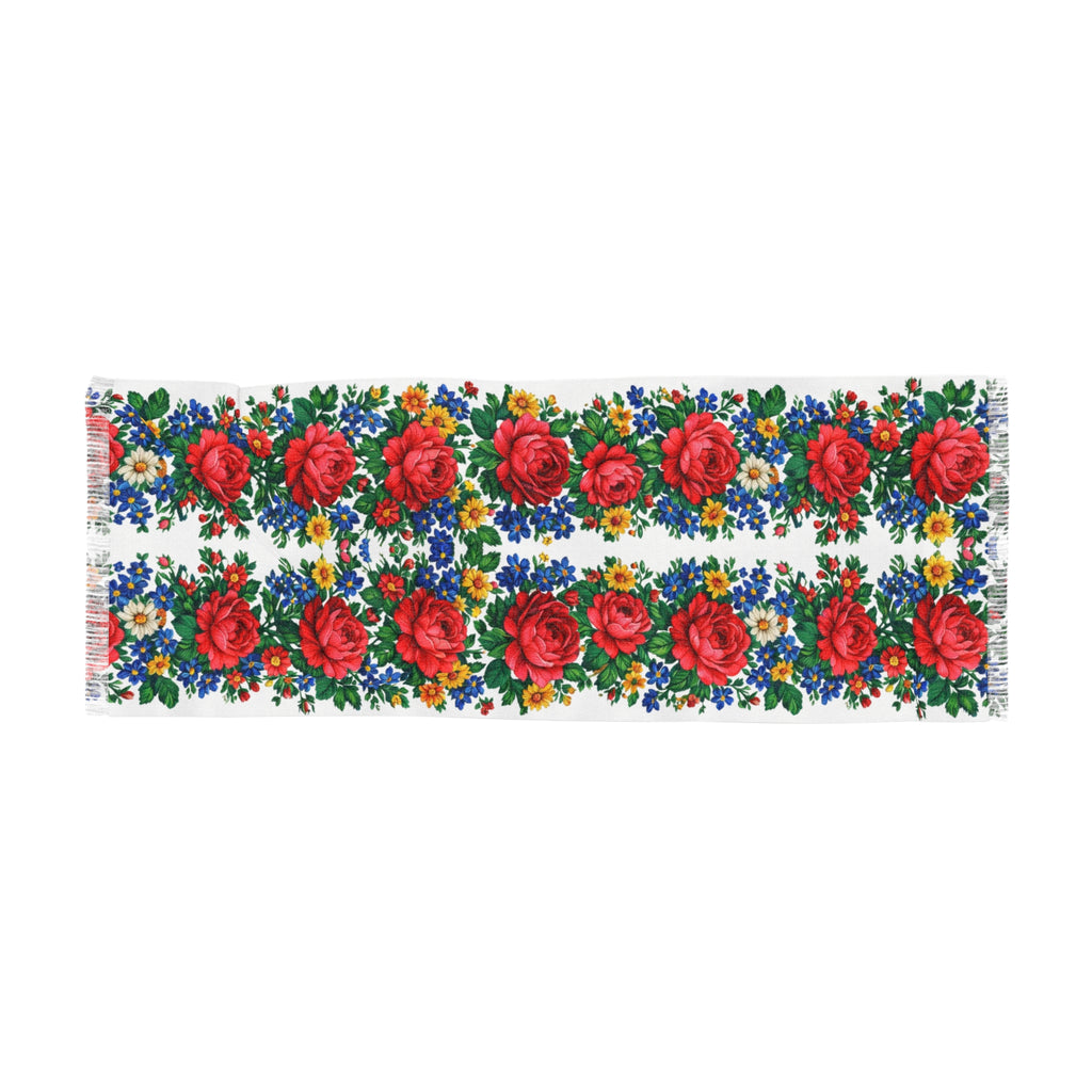 Floral Rose & Wildflower Scarf – Lightweight Boho Wrap for Women | BLUESKYDEZIGN
