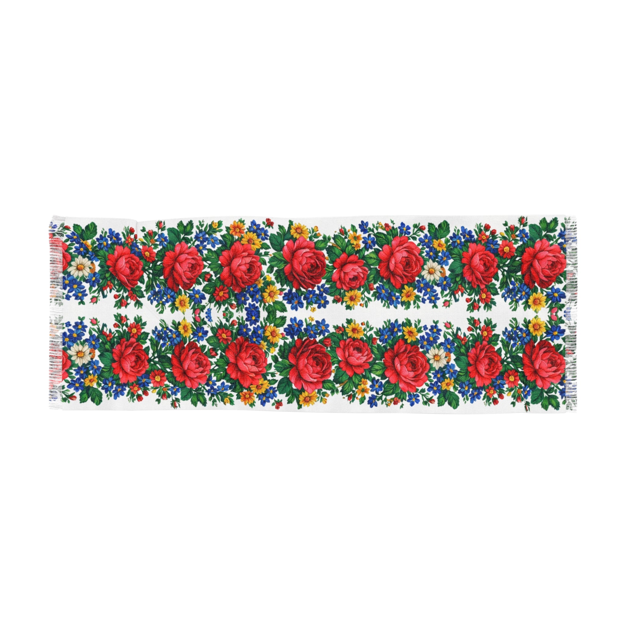Floral Rose & Wildflower Scarf – Lightweight Boho Wrap for Women | BLUESKYDEZIGN