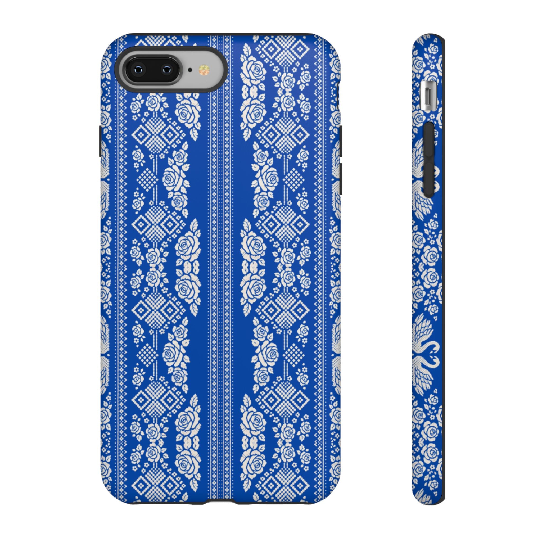 Wedding Swans Phone Case Blue  White Elegant Protective Cover, Tough Cases, Protective Folk Art Cover for iPhone  Samsung