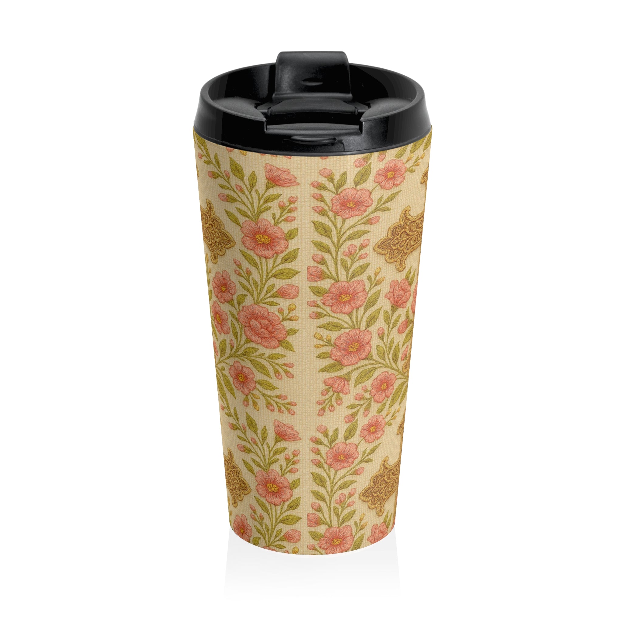 Blessed Home Floral Cross Travel Mug | Vintage Rose Christian Gift for Women | 15oz Insulated Tumbler