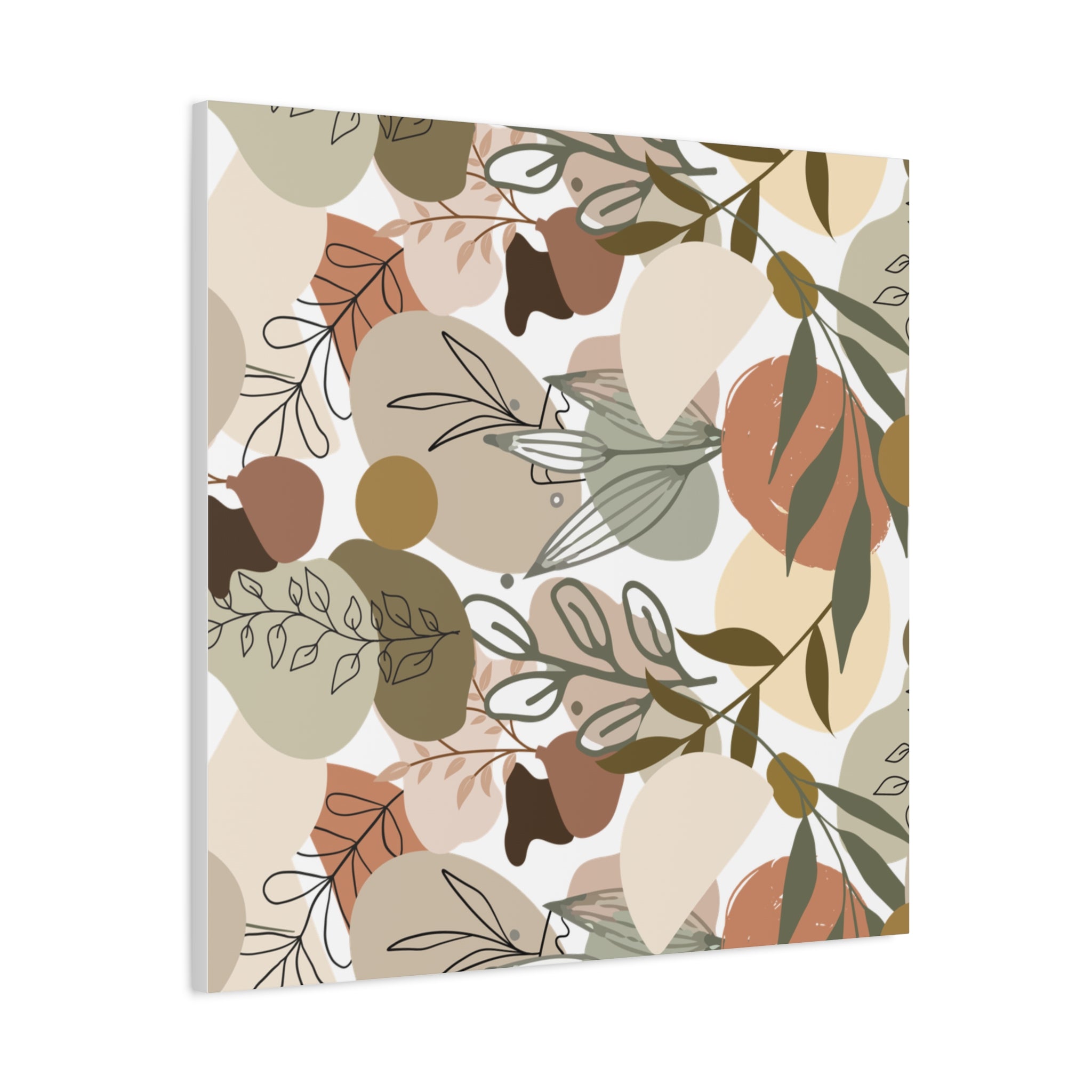 Abstract Modern Botanical Wall Art, Minimalist Line Art Canvas, Neutral Aesthetic Home Decor Print for Living Room or Bedroom, Matte Print, Stretched 1.25" Ready to Hang