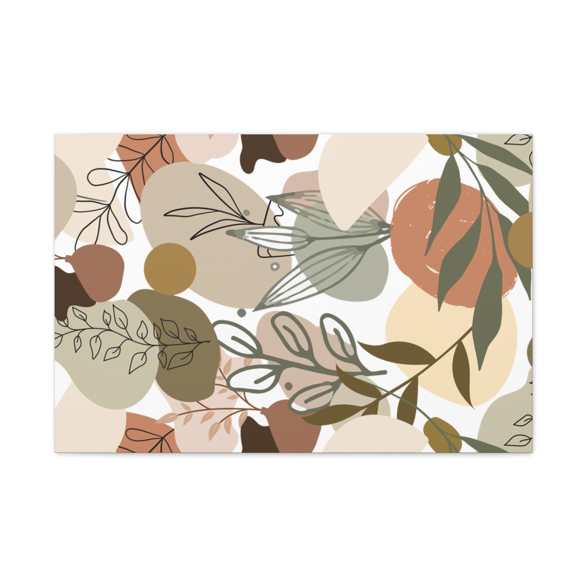 Abstract Modern Botanical Wall Art, Minimalist Line Art Canvas, Neutral Aesthetic Home Decor Print for Living Room or Bedroom, Matte Print, Stretched 1.25" Ready to Hang