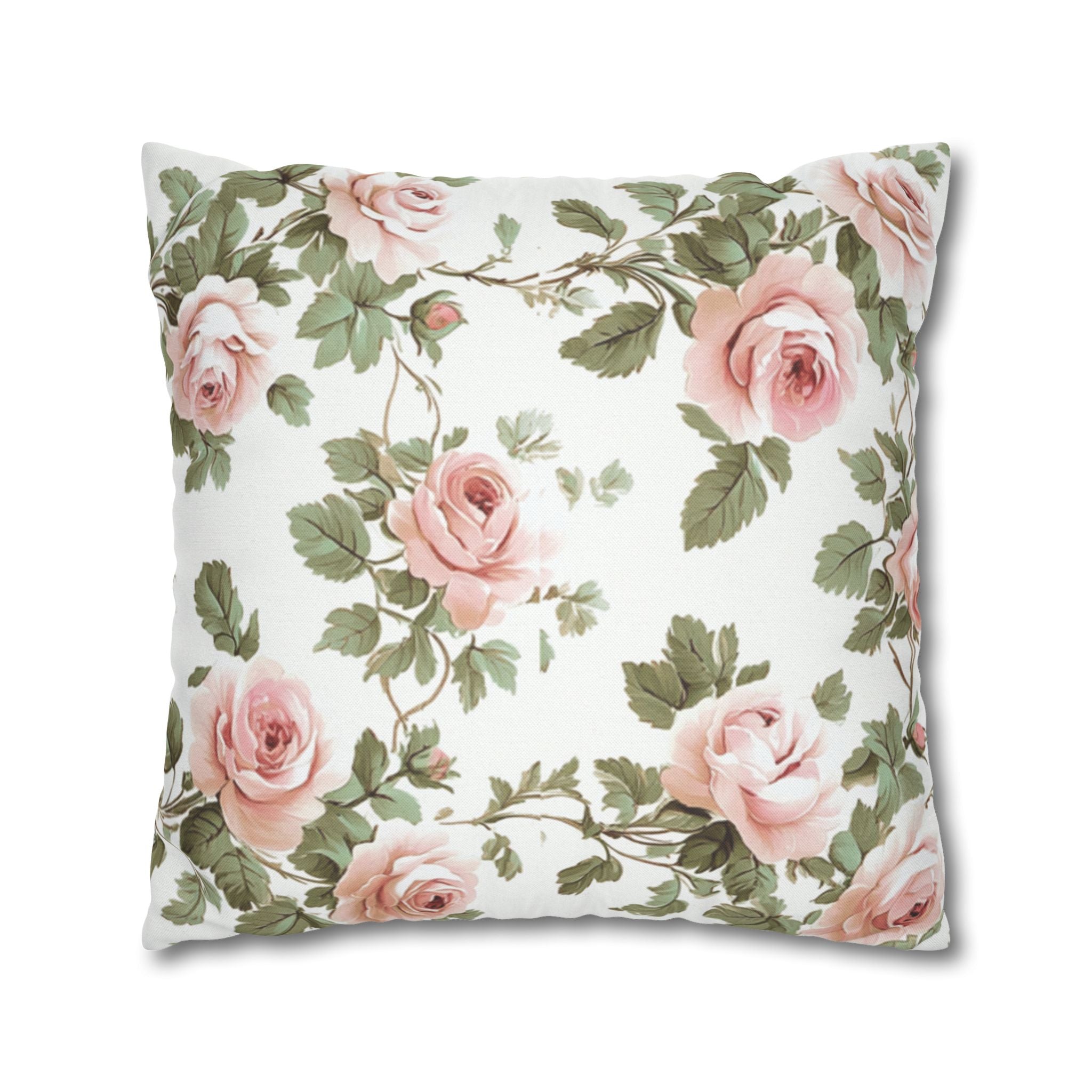 Vintage Floral Pattern Pillowcases , Square Decorative Pillowcase, Toile de Jouy seamless pattern