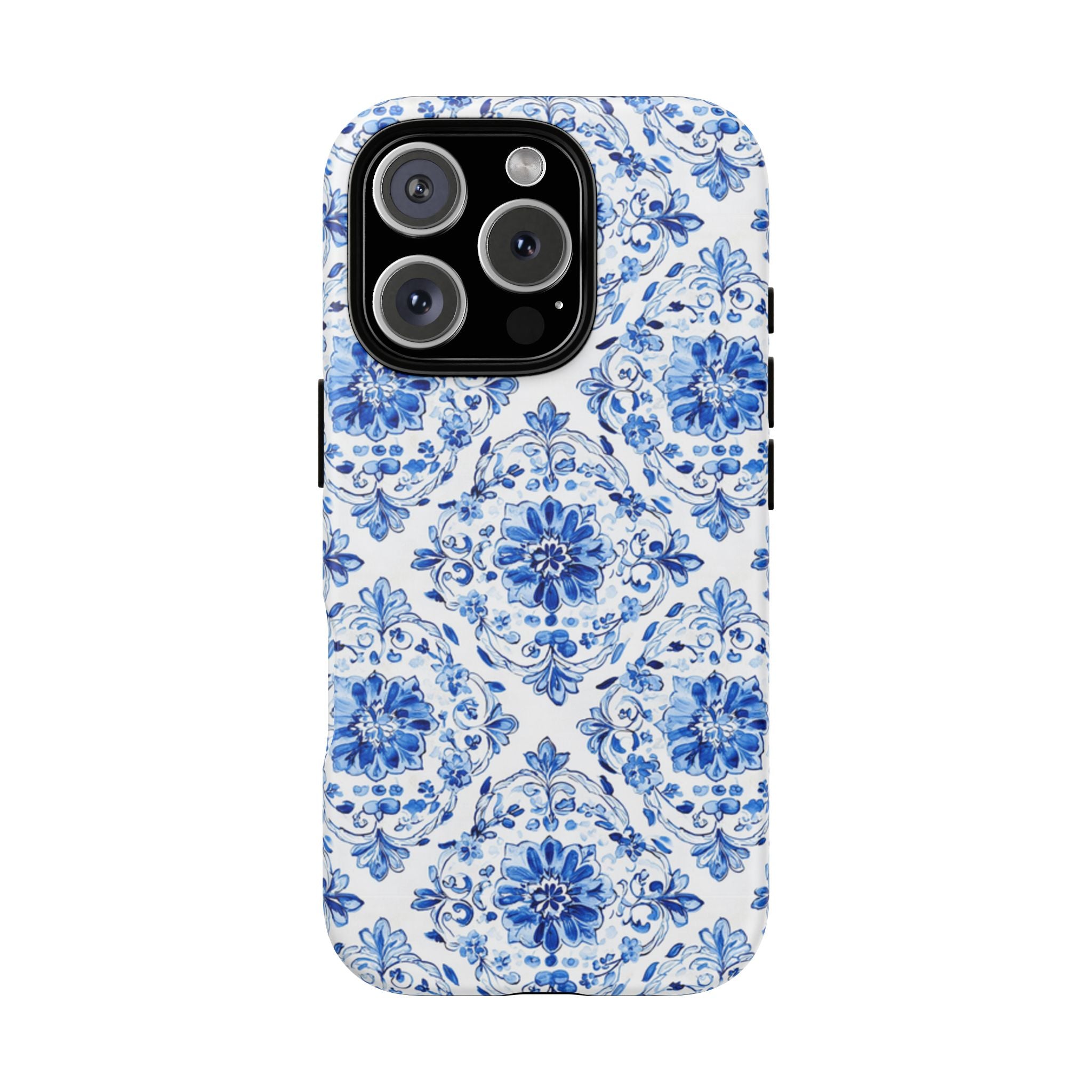 Blue Floral Tile Phone Case | Tough Case