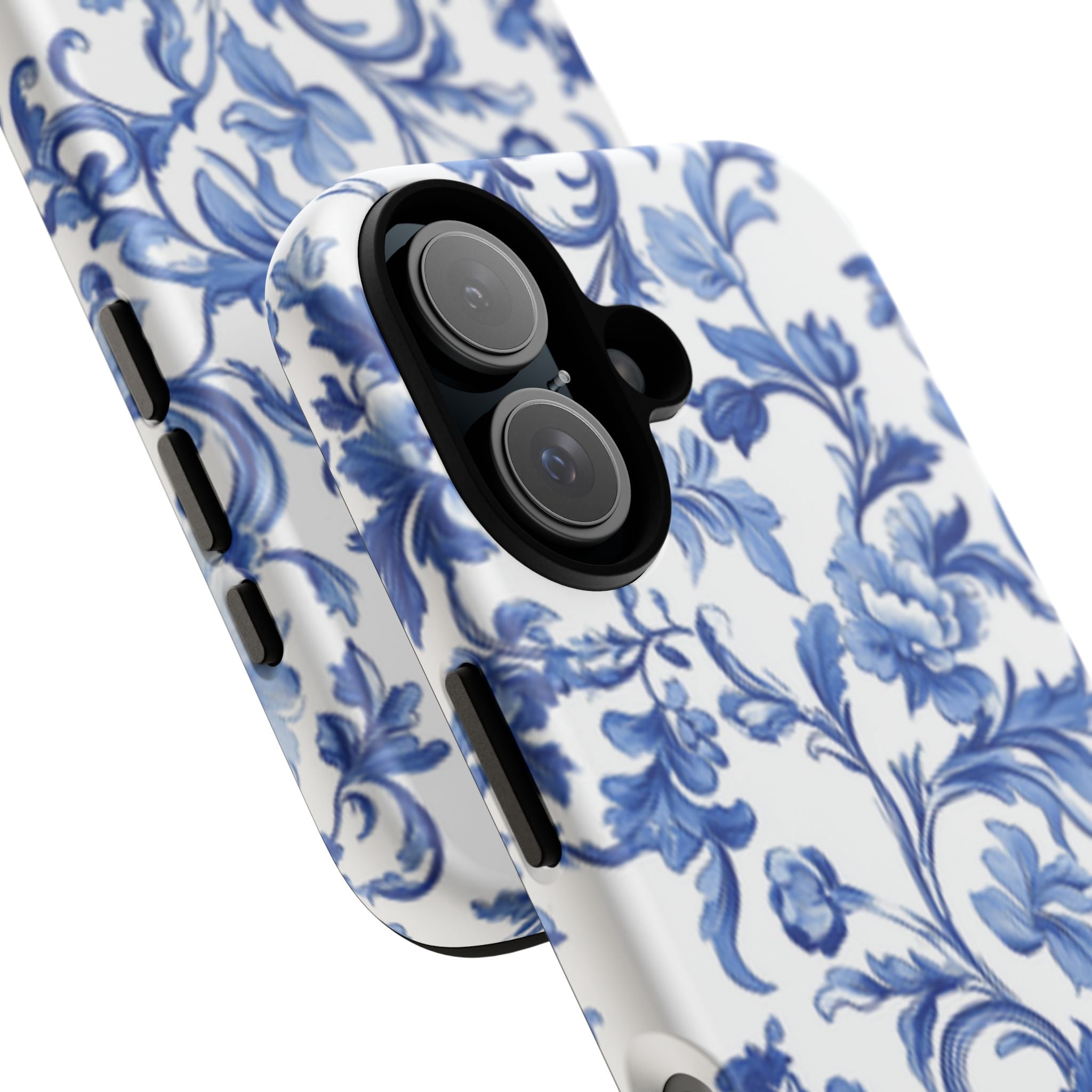 BLUESKYDEZIGN | Blue Vintage Toile Floral Phone Case – Romantic Porcelain-Style Pattern Tough Cover for iPhone & Samsung