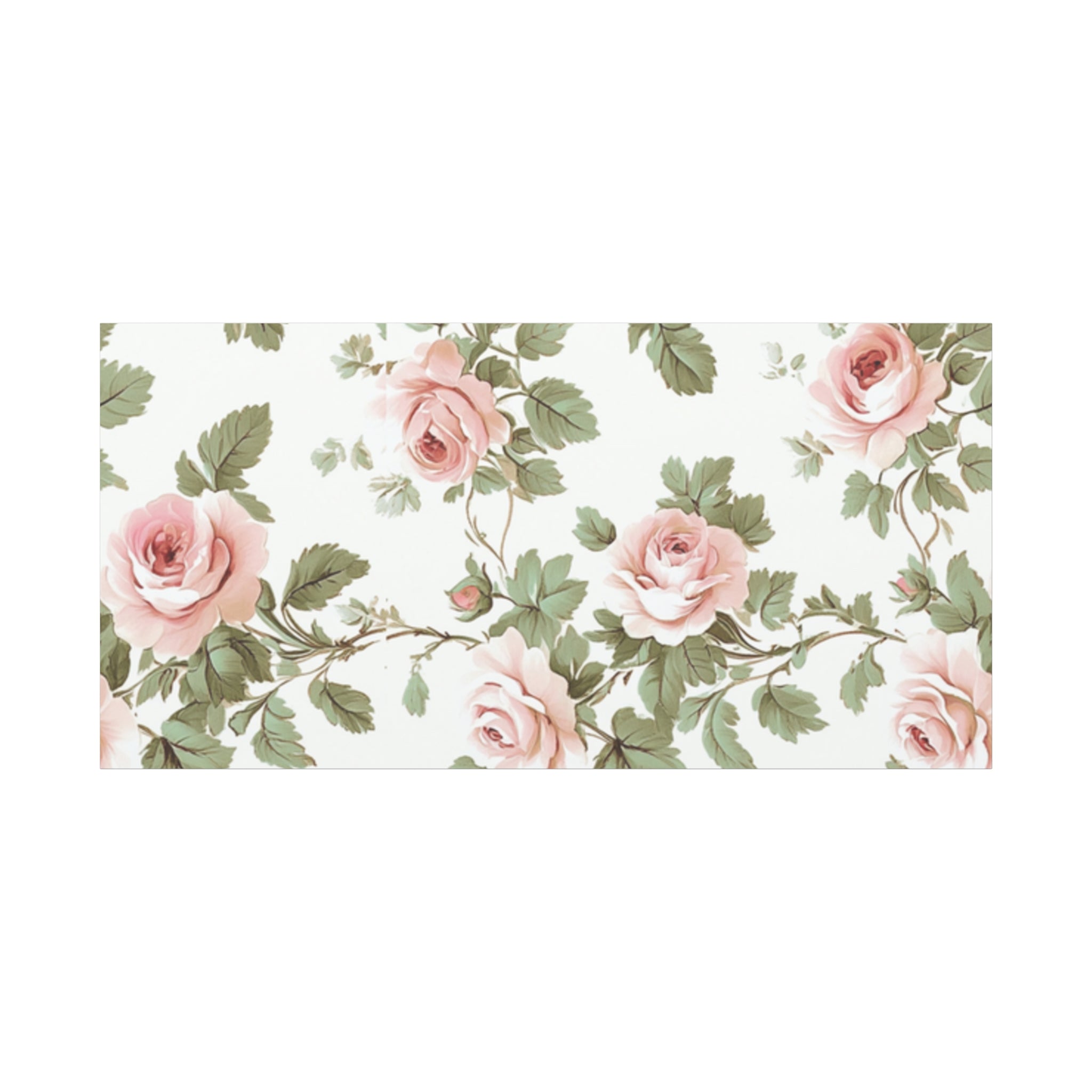 Vintage Pink Rose Matte Canvas Wall Art, Botanical Floral Print, Romantic Cottagecore Home Decor, Stretched 1.25" Canvas