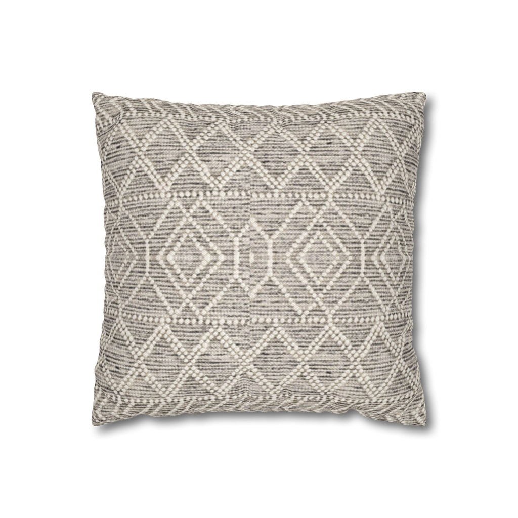 Sand & Stone Diamond Weave Pillow Cover | Farmhouse Heritage Ivory Cushion