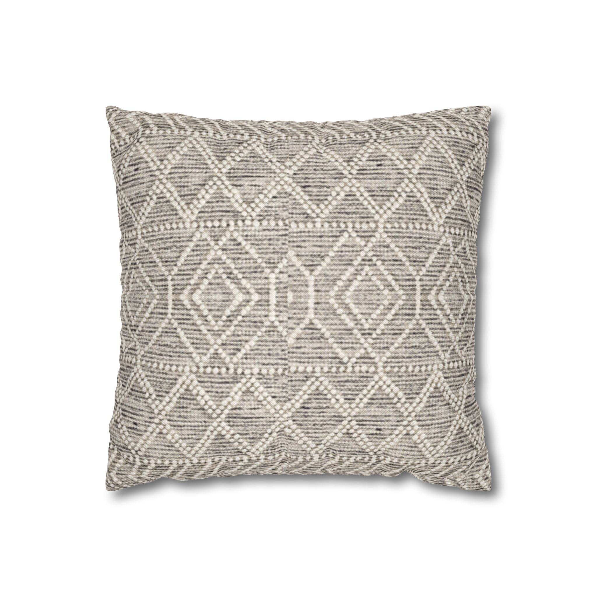Sand & Stone Diamond Weave Pillow Cover | Farmhouse Heritage Ivory Cushion
