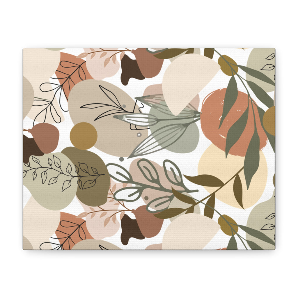 Abstract Modern Botanical Wall Art, Minimalist Line Art Canvas, Neutral Aesthetic Home Decor Print for Living Room or Bedroom, Matte Print, Stretched 1.25" Ready to Hang