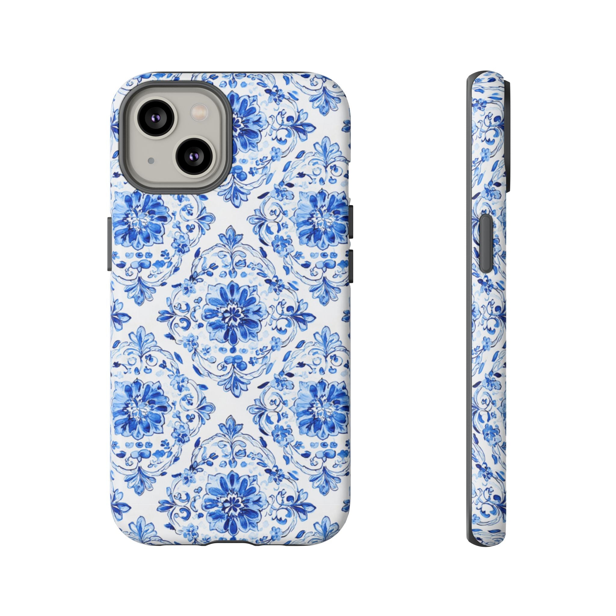 Blue Floral Tile Phone Case | Tough Case