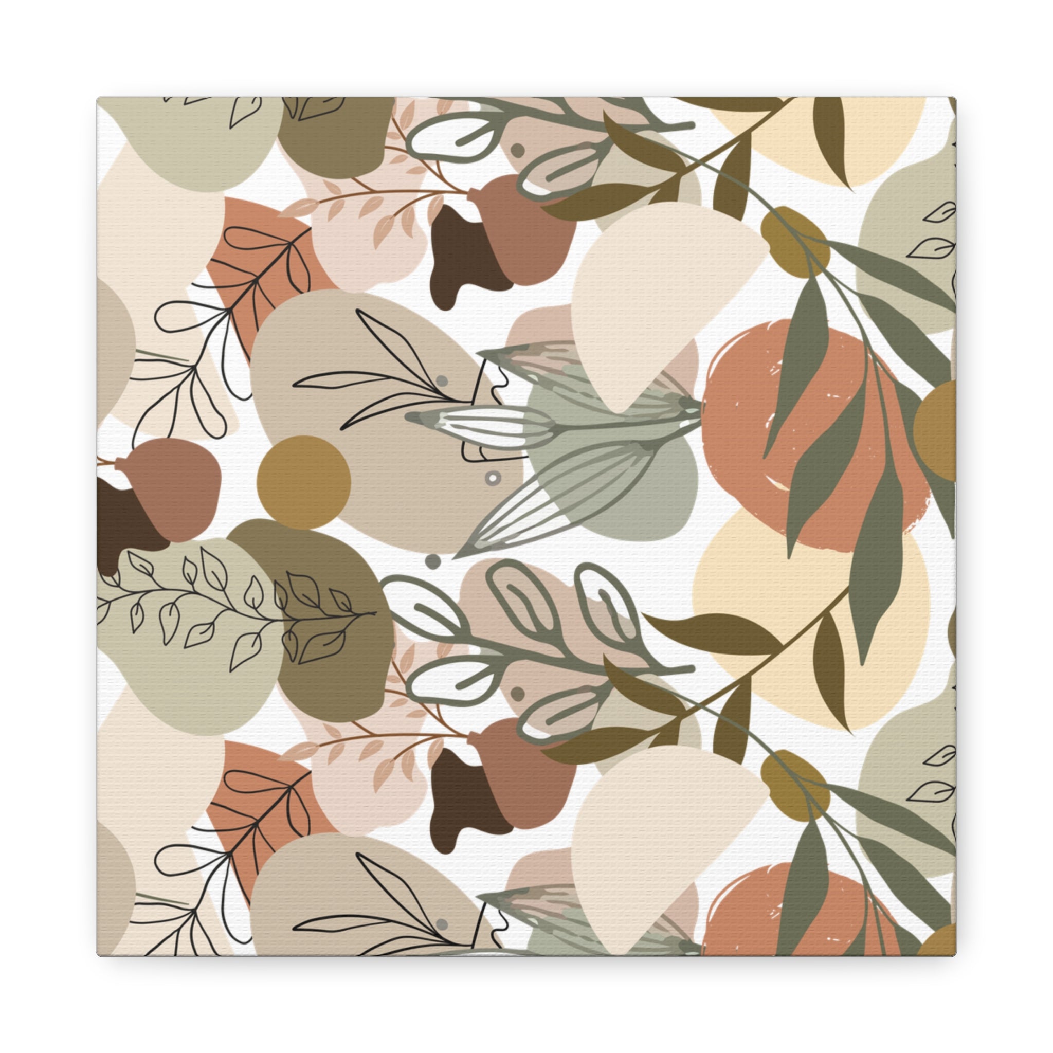 Abstract Modern Botanical Wall Art, Minimalist Line Art Canvas, Neutral Aesthetic Home Decor Print for Living Room or Bedroom, Matte Print, Stretched 1.25" Ready to Hang