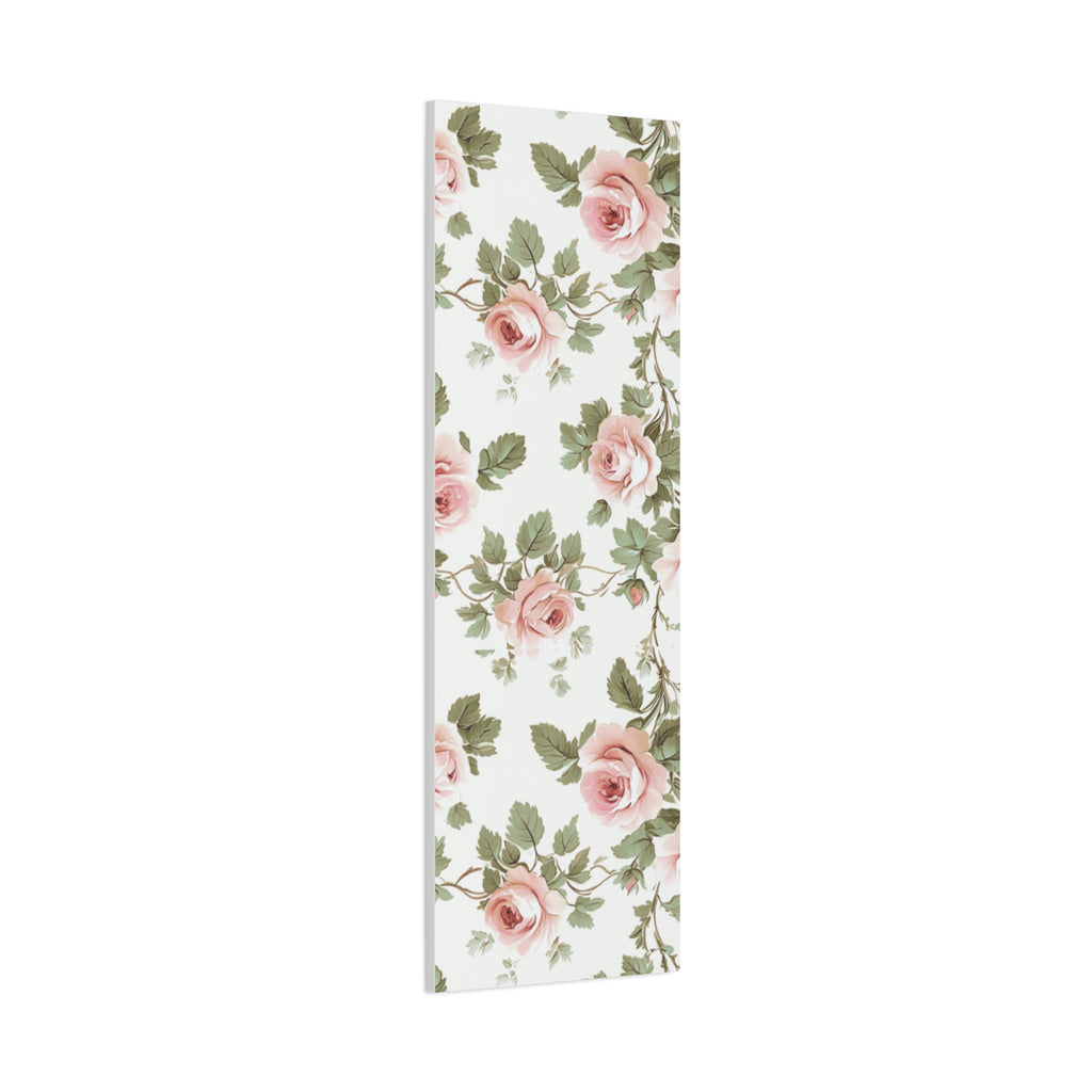 Vintage Pink Rose Matte Canvas Wall Art, Botanical Floral Print, Romantic Cottagecore Home Decor, Stretched 1.25" Canvas