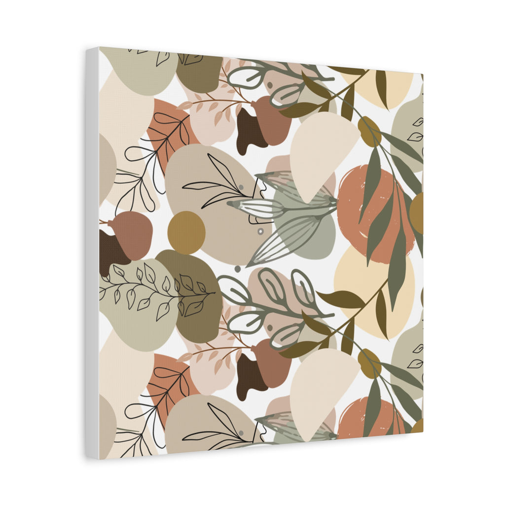 Abstract Modern Botanical Wall Art, Minimalist Line Art Canvas, Neutral Aesthetic Home Decor Print for Living Room or Bedroom, Matte Print, Stretched 1.25" Ready to Hang