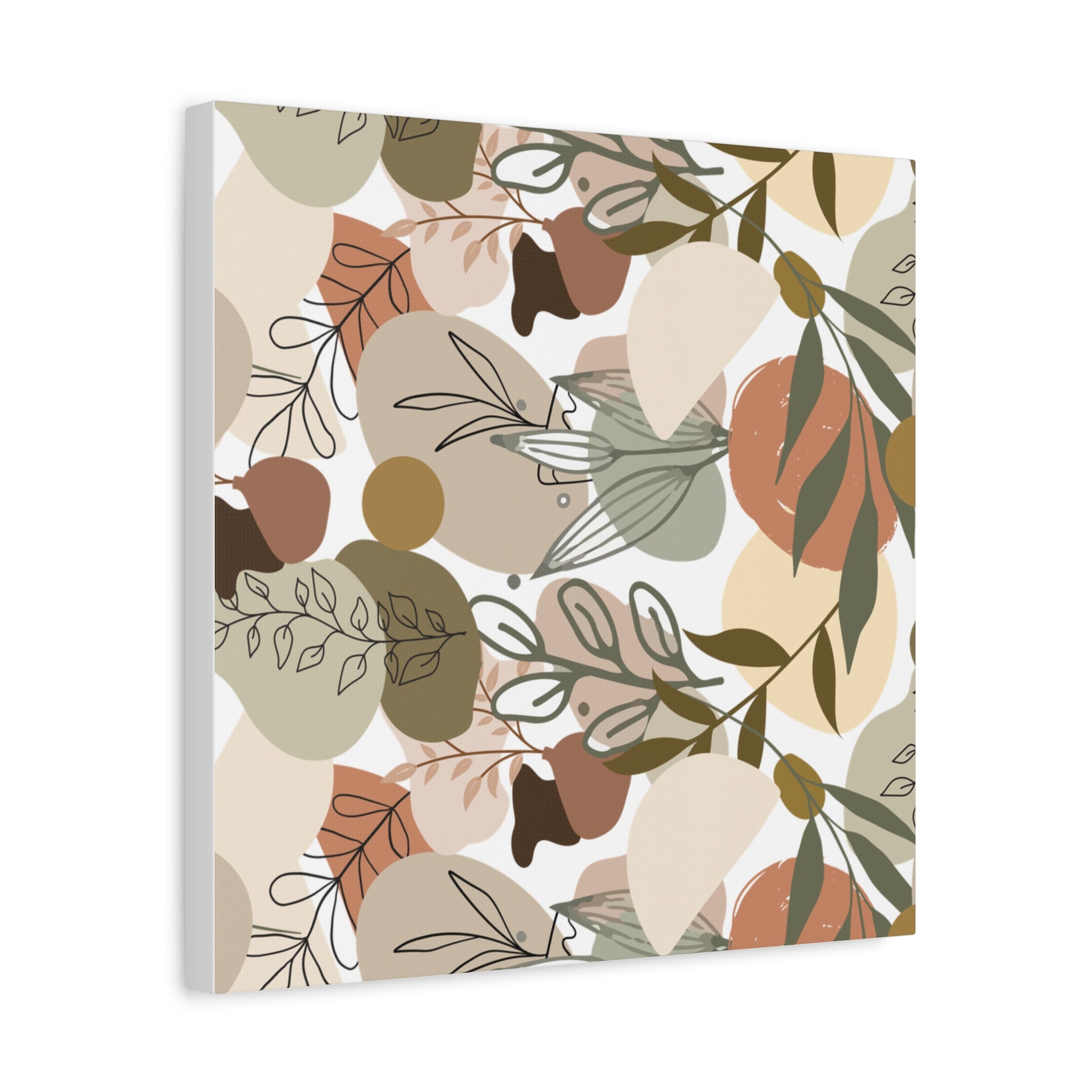 Abstract Modern Botanical Wall Art, Minimalist Line Art Canvas, Neutral Aesthetic Home Decor Print for Living Room or Bedroom, Matte Print, Stretched 1.25" Ready to Hang