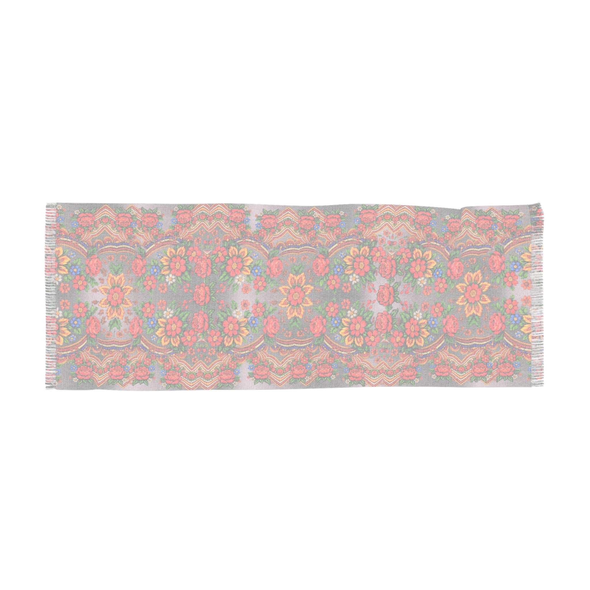 Bohemian Floral Scarf – Mother's Bloom | Colorful Vintage Wrap for Women | BLUESKYDEZIGN