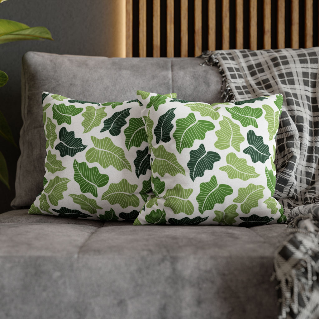 Green Leaf Pillow Cover