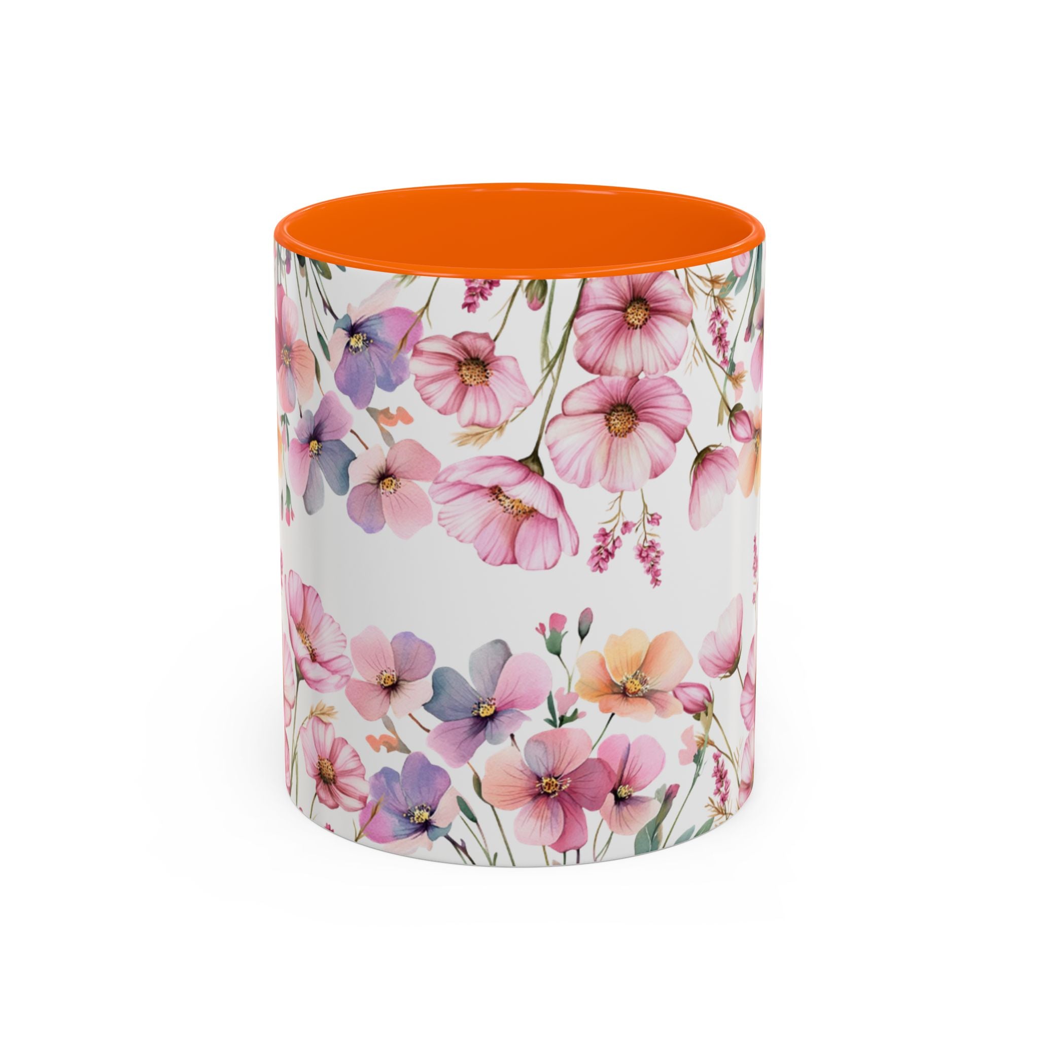 Watercolor Wildflower Accent Coffee Mug, Floral Field Flowers | 11oz 15oz