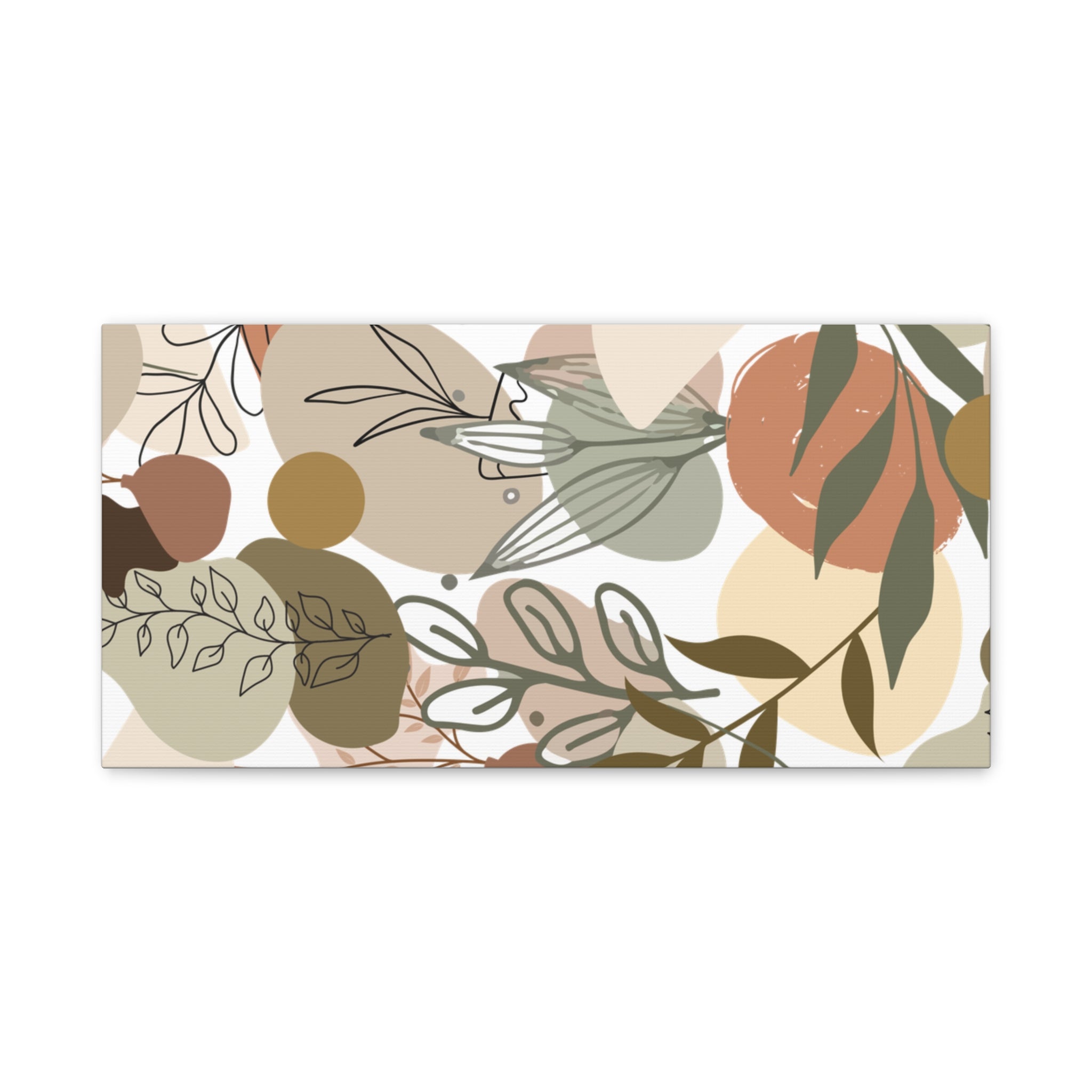 Abstract Modern Botanical Wall Art, Minimalist Line Art Canvas, Neutral Aesthetic Home Decor Print for Living Room or Bedroom, Matte Print, Stretched 1.25" Ready to Hang