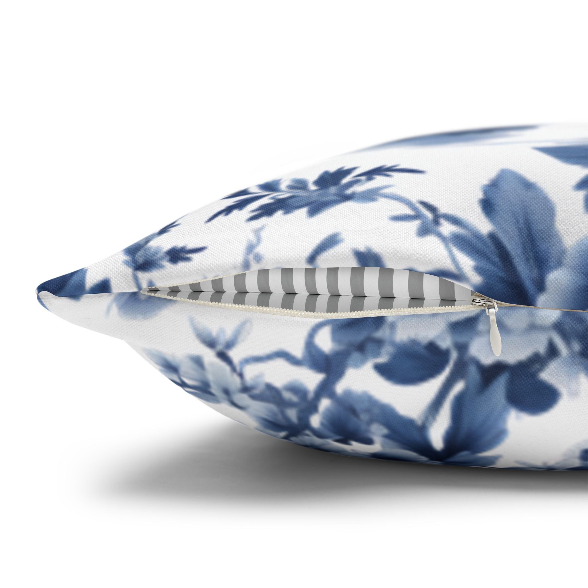 Blue Watercolor Floral Pillow Cover | Vintage Botanical Double-Sided Cushion Case | Cottagecore Bedroom Decor