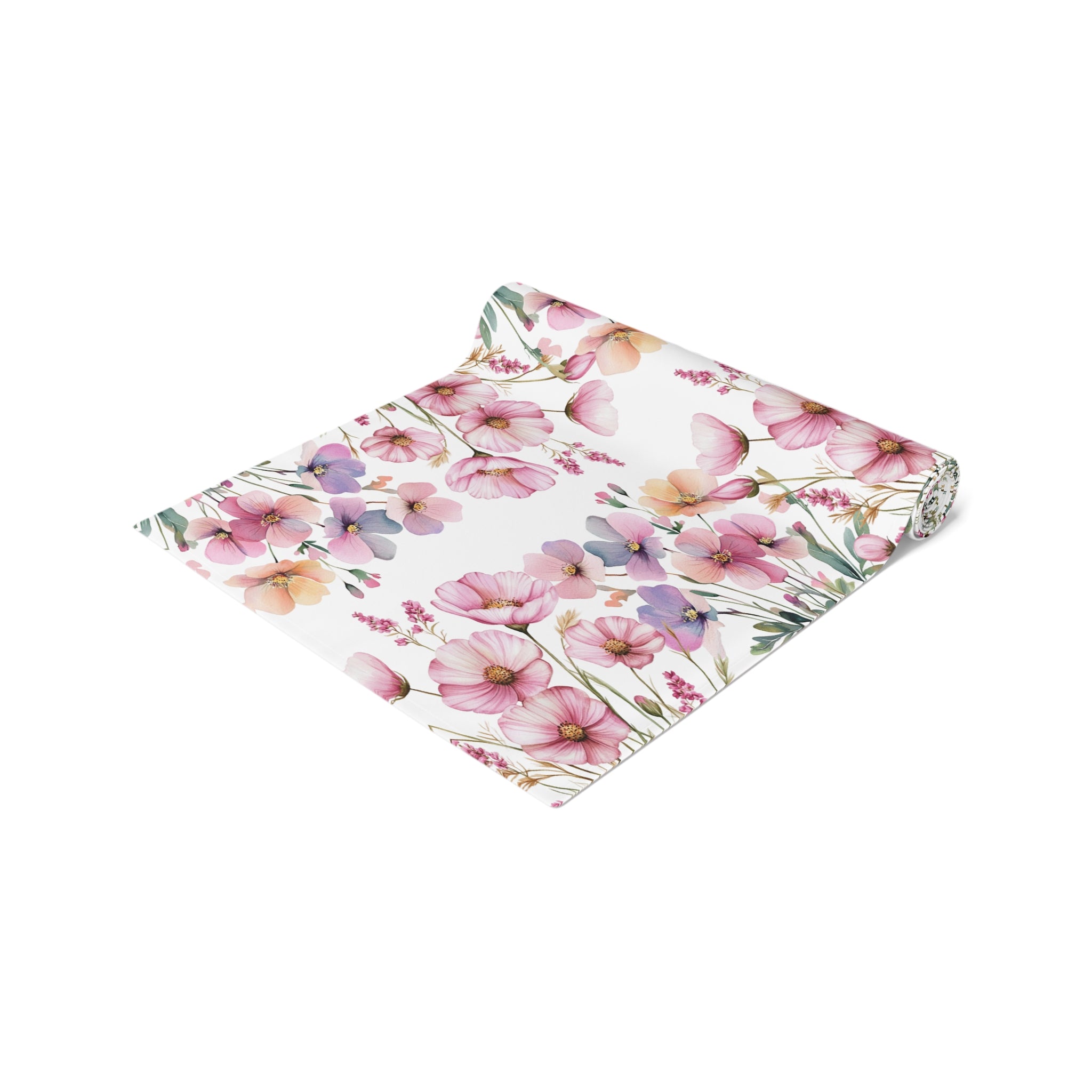 Spring Floral Table Runner, Pink & Purple Blossom Table Decor, Elegant Dining Table Runner, Botanical Wedding Centerpiece, Spring Home Decor