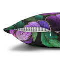 Petrykivka Bloom Pillowcase | Purple Peony Floral Throw Pillow Cover | Moody Embroidered Look Cushion Case
