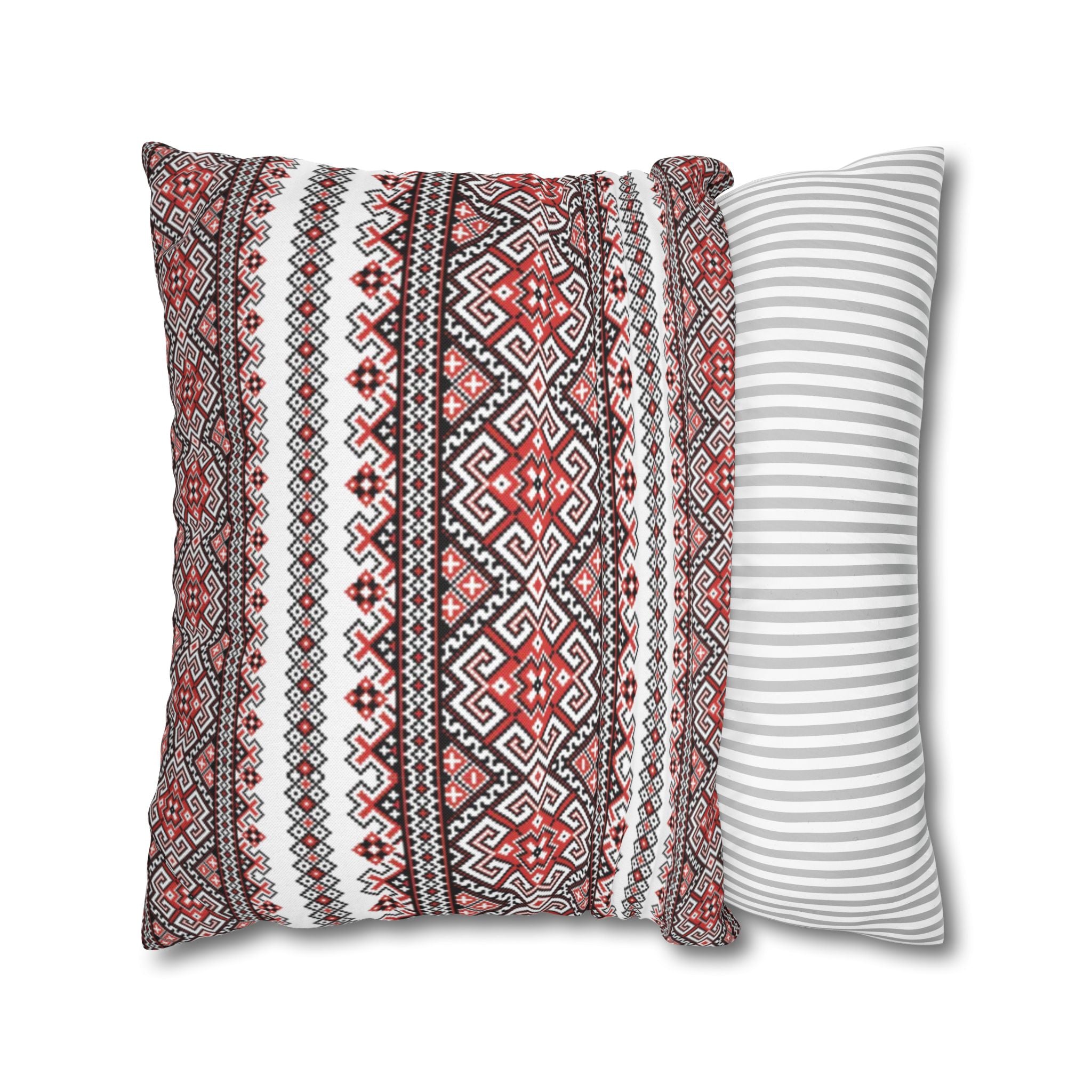Ukrainian Traditional Red-Black Pattern Pillowcase, Pillow Cover, Gift for parents, Living Room Decor bedroom, housewarming, cottagecore