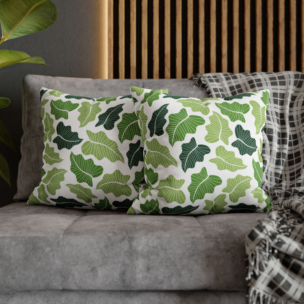 Green Leaf Pillow Cover
