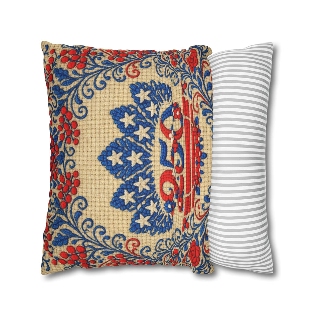 Freedom's Garden 250 – Patriotic Floral Pillow Cover | Vintage Americana Cushion | 250th Anniversary