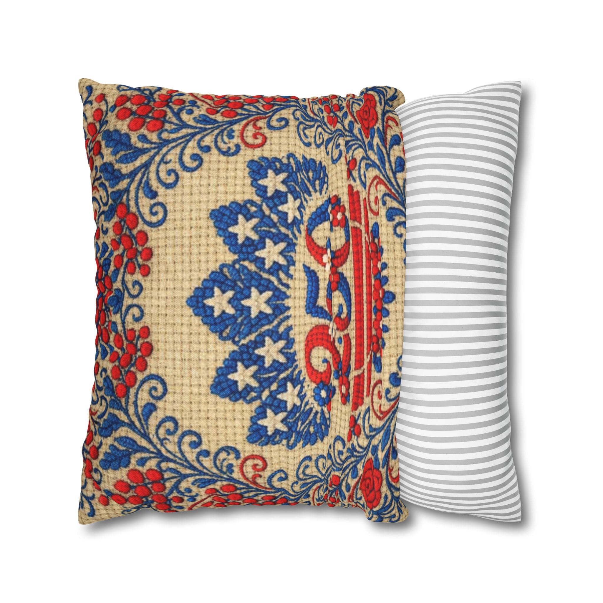 Freedom's Garden 250 – Patriotic Floral Pillow Cover | Vintage Americana Cushion | 250th Anniversary