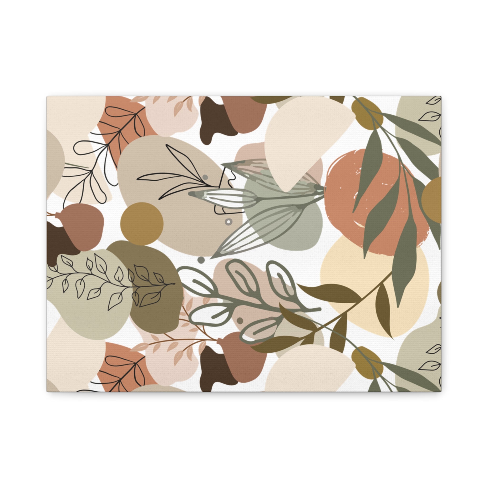 Abstract Modern Botanical Wall Art, Minimalist Line Art Canvas, Neutral Aesthetic Home Decor Print for Living Room or Bedroom, Matte Print, Stretched 1.25" Ready to Hang