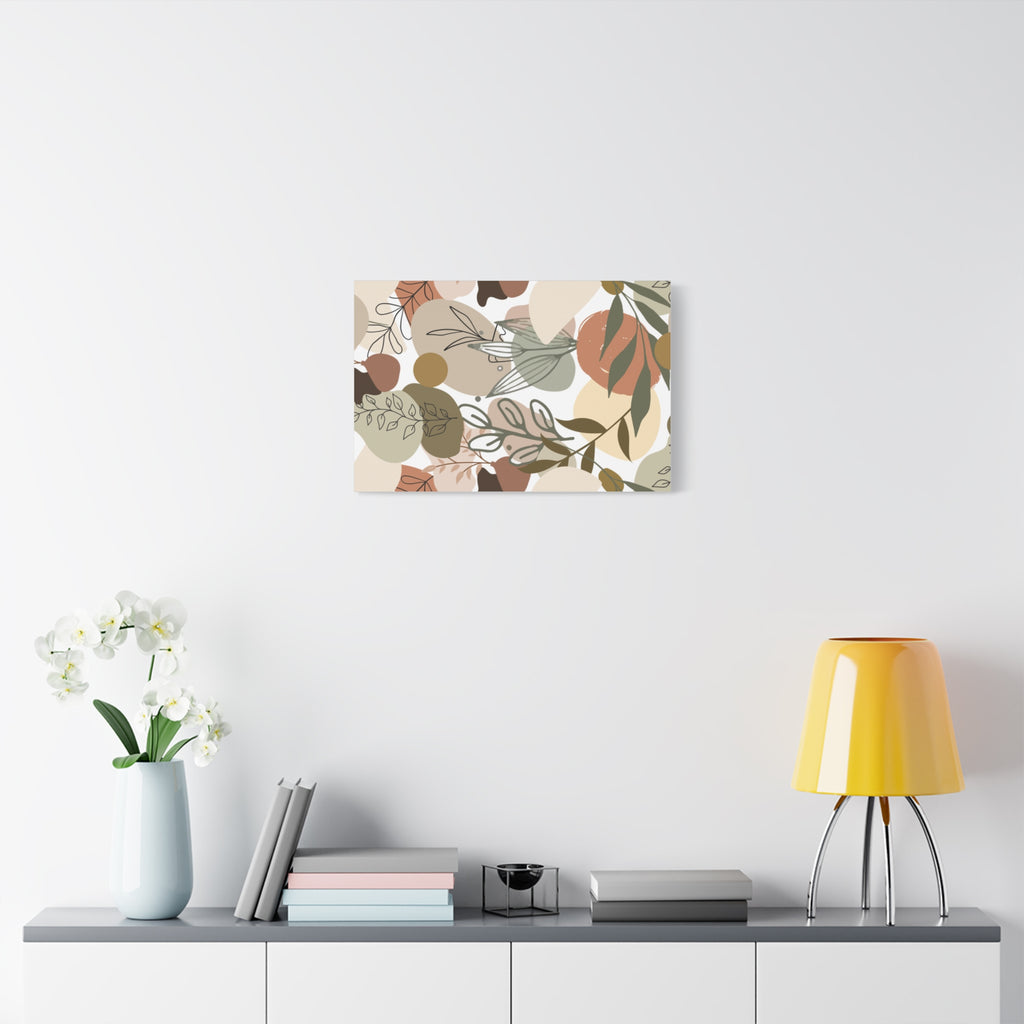 Abstract Modern Botanical Wall Art, Minimalist Line Art Canvas, Neutral Aesthetic Home Decor Print for Living Room or Bedroom, Matte Print, Stretched 1.25" Ready to Hang