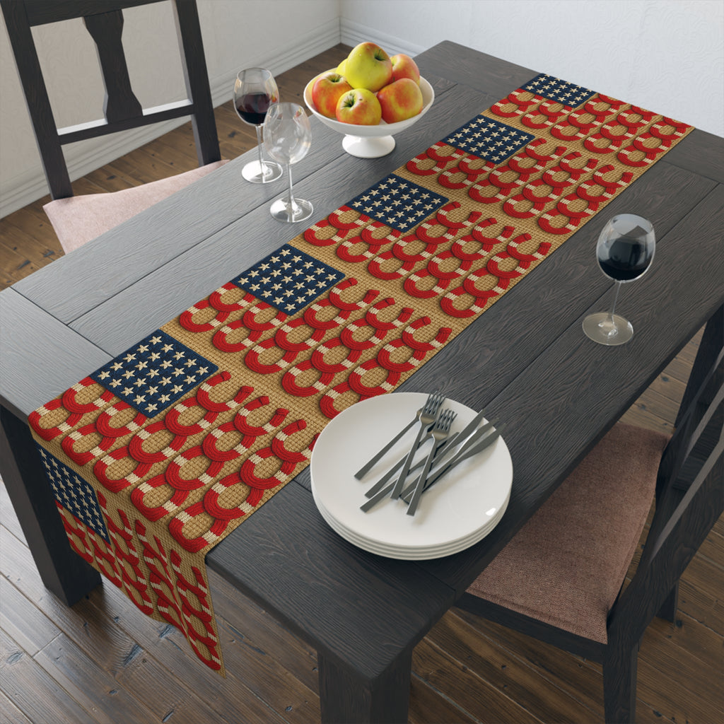 Rooted Knot Table Runner | Rustic Patriotic Farmhouse Decor | Cotton & Polyester