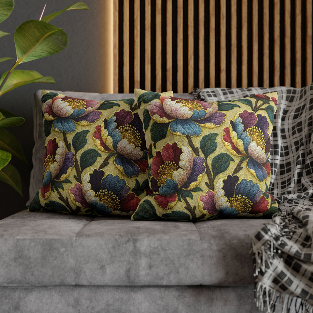 Petrykivka Bloom Pillowcase | Ukrainian Folk Art Floral Throw Pillow Cover