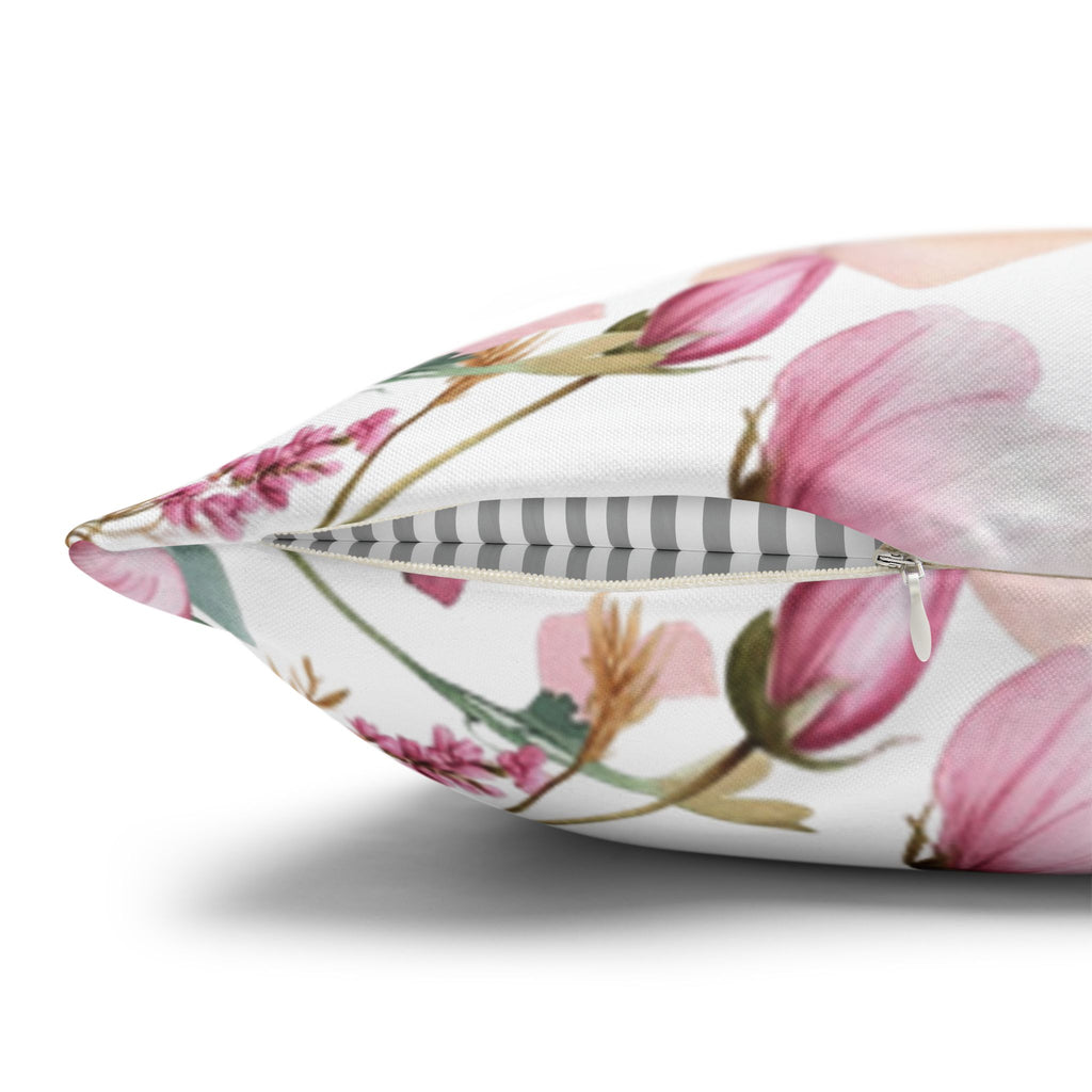 Spring Floral Pillowcase 1piece, Pink & Purple Blossom Design, Polyester Cushion Cover, Elegant Spring Home Decor