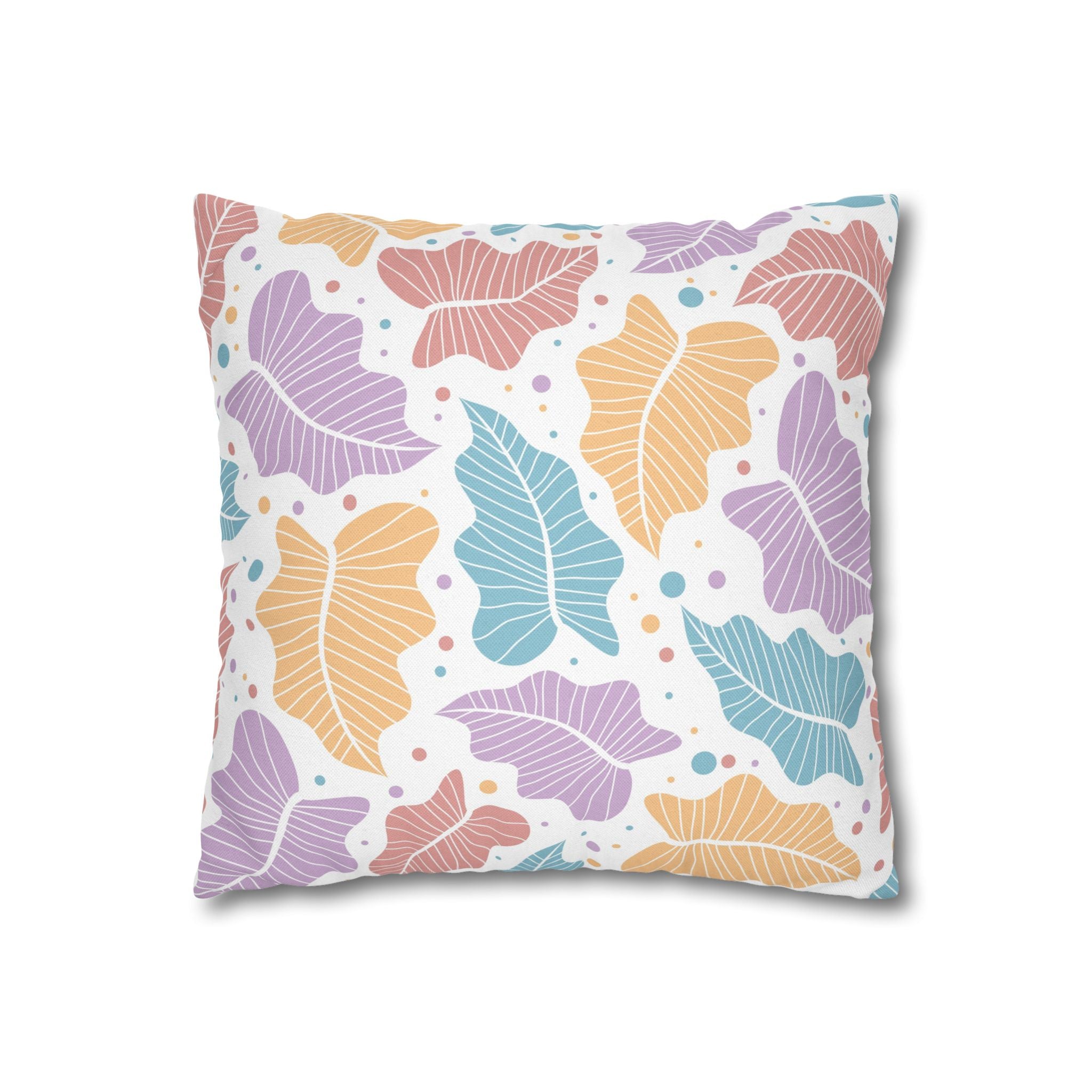 Pastel Leaf Pillow Cover