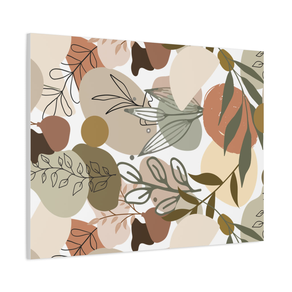 Abstract Modern Botanical Wall Art, Minimalist Line Art Canvas, Neutral Aesthetic Home Decor Print for Living Room or Bedroom, Matte Print, Stretched 1.25" Ready to Hang