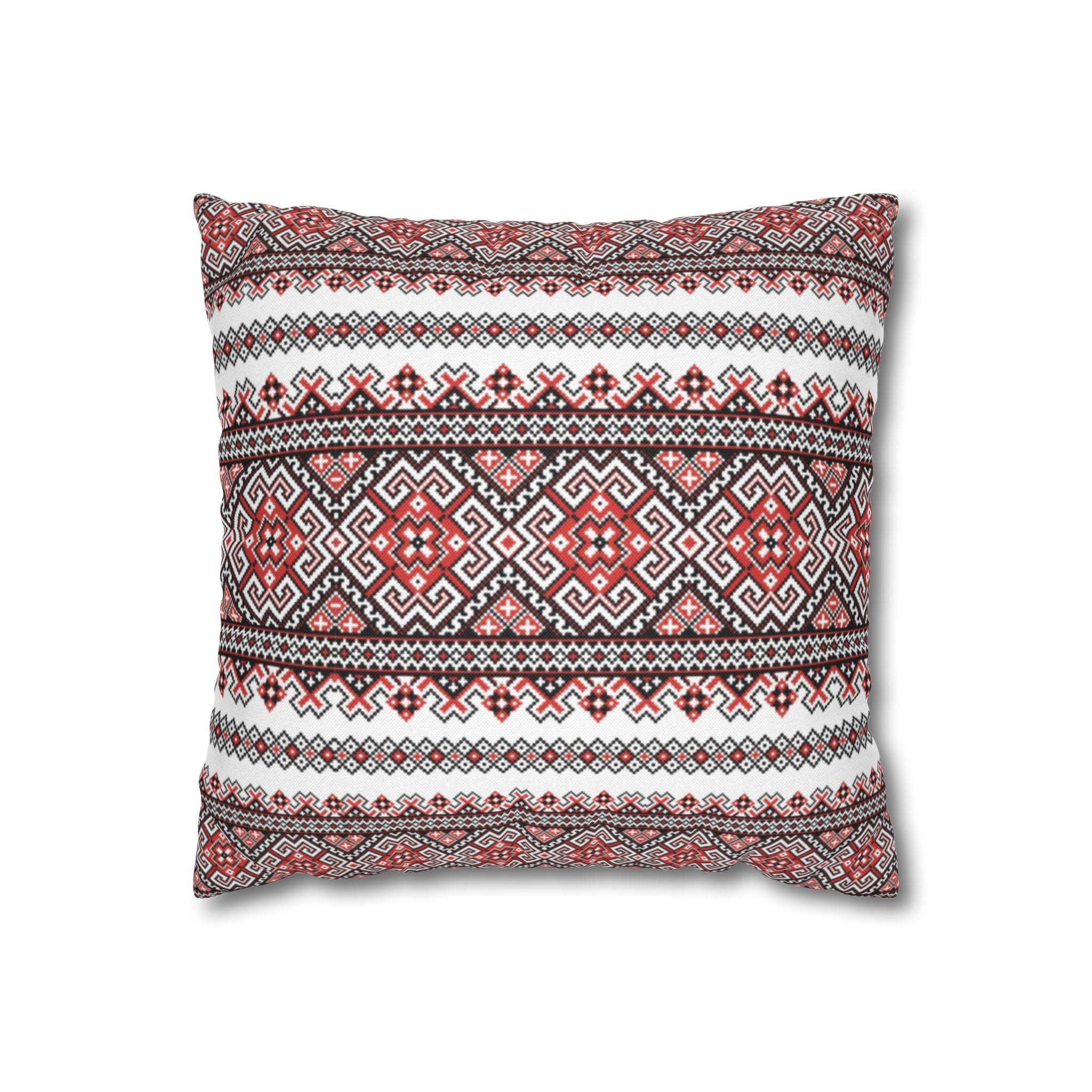 Ukrainian Traditional Red-Black Pattern Pillowcase, Pillow Cover, Gift for parents, Living Room Decor bedroom, housewarming, cottagecore