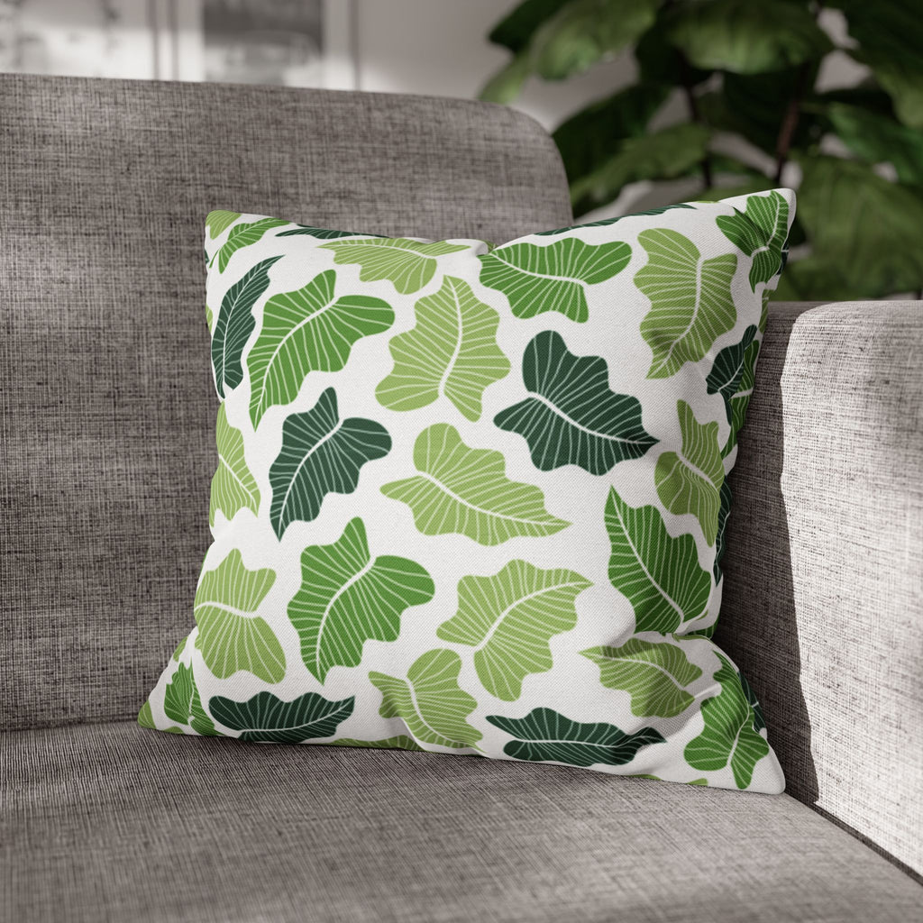 Green Leaf Pillow Cover