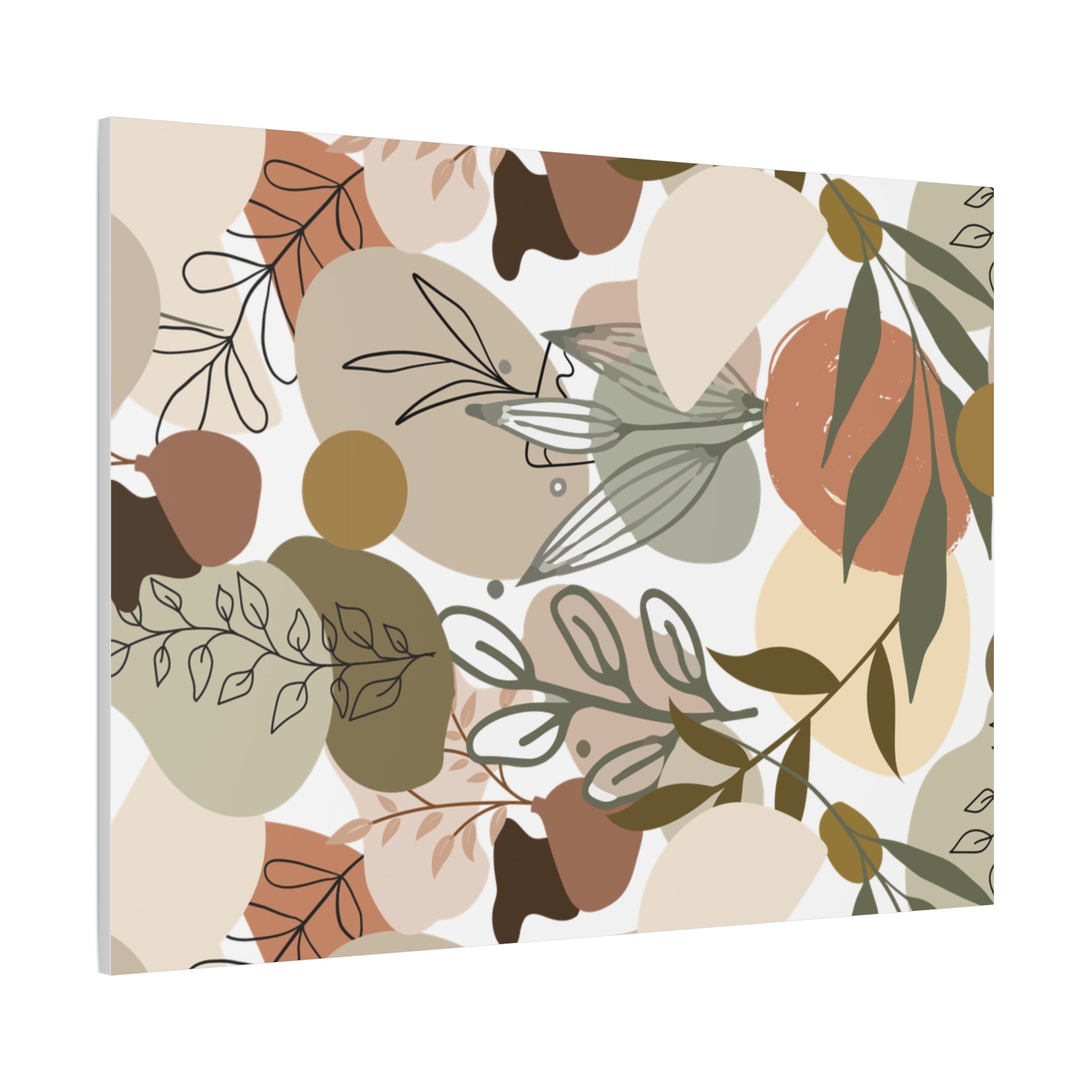 Abstract Modern Botanical Wall Art, Minimalist Line Art Canvas, Neutral Aesthetic Home Decor Print for Living Room or Bedroom, Matte Print, Stretched 1.25" Ready to Hang